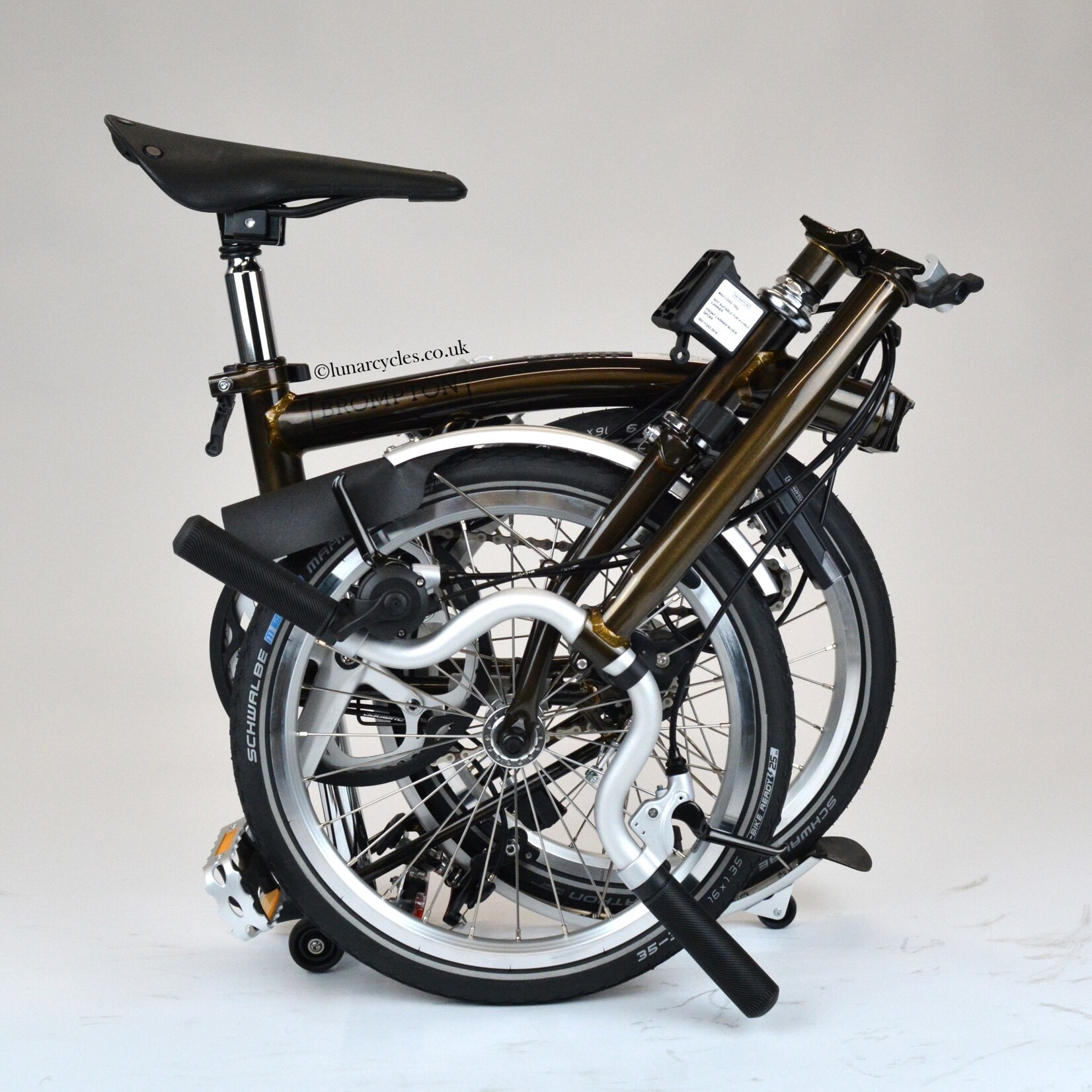 Brompton C Line Utility High Folding Bike - Gloss Black Lacquer