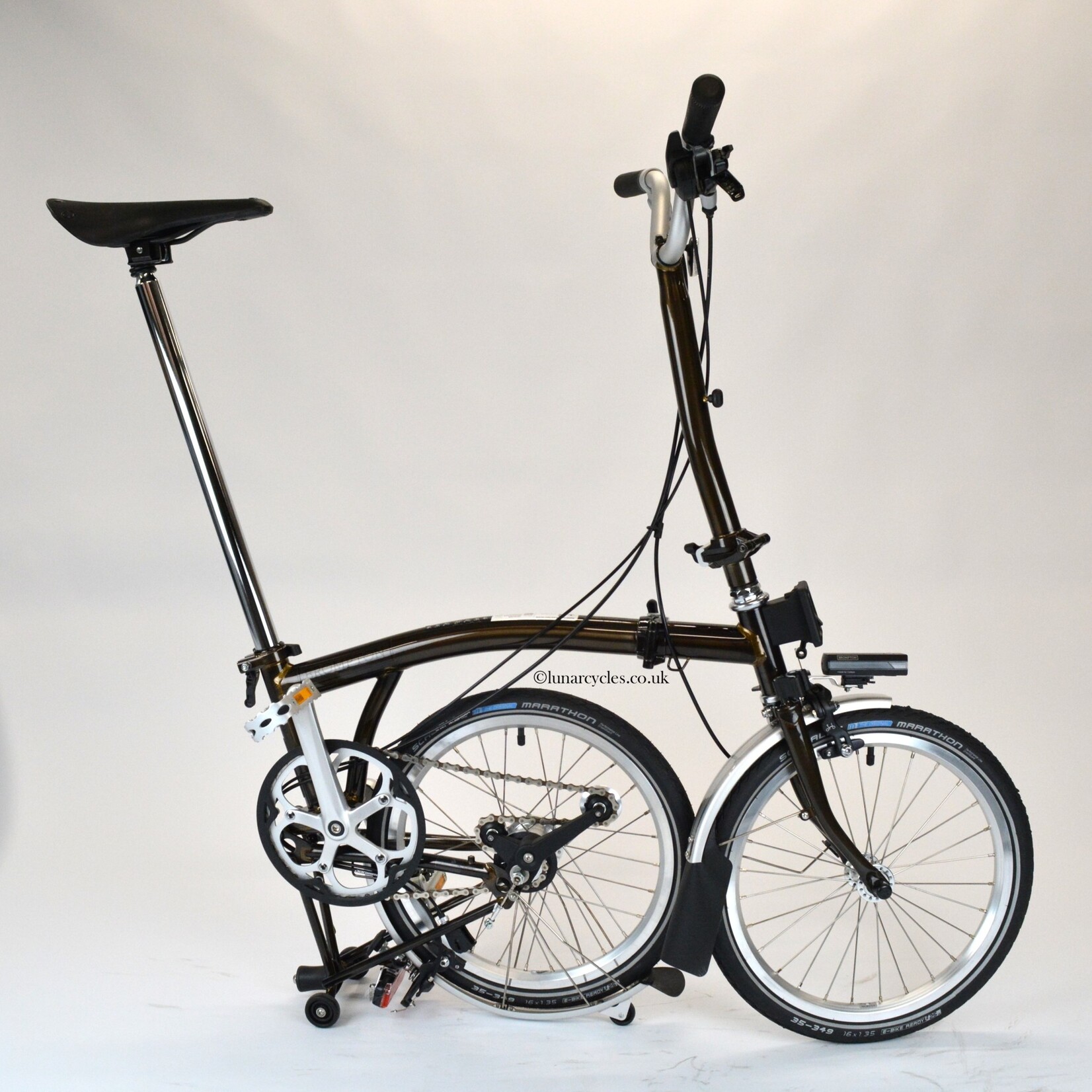 Brompton C Line Utility High Folding Bike - Gloss Black Lacquer