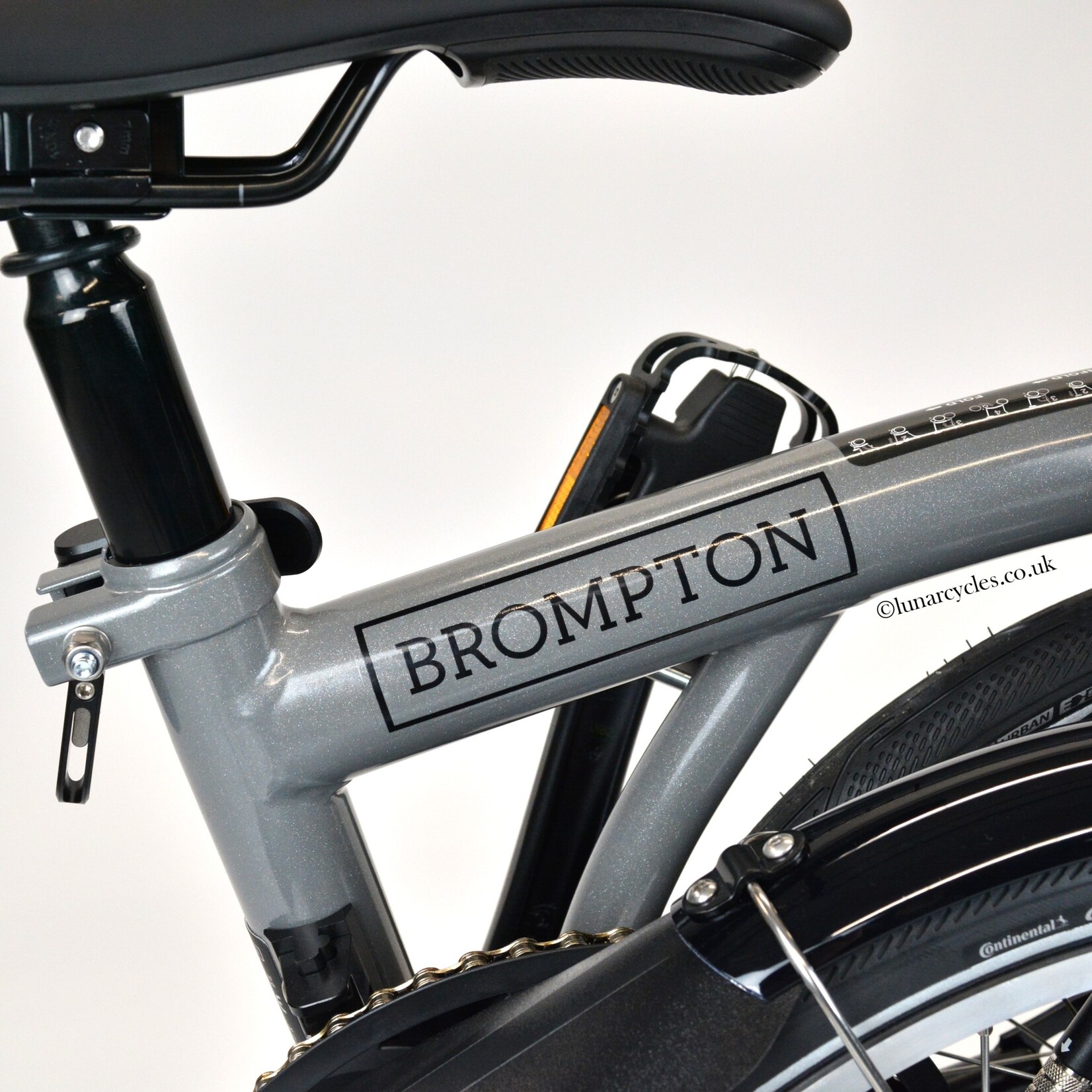 Brompton Electric P Line Urban Mid Folding Bike - Storm Grey Metallic