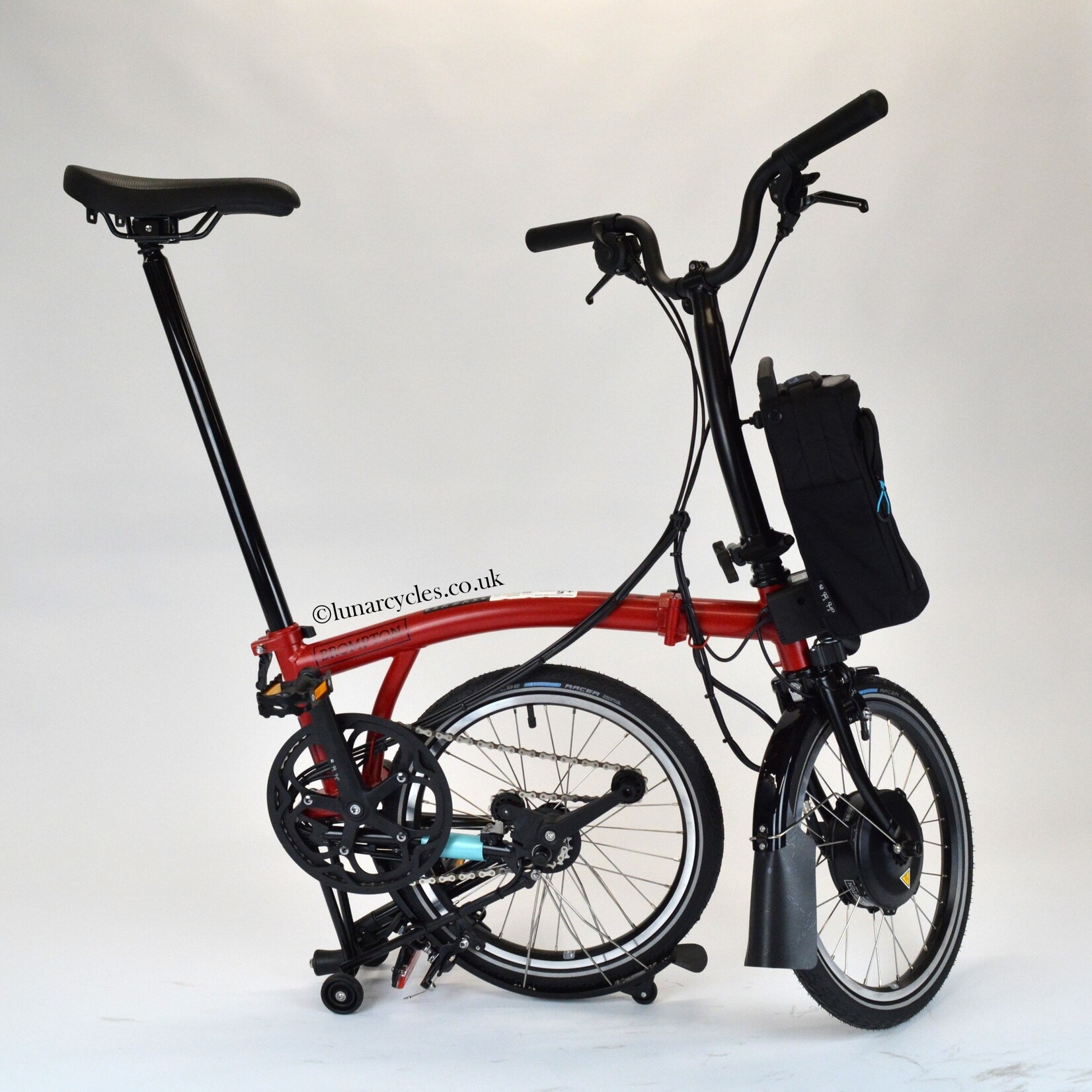 Brompton Electric C Line Urban Mid Folding Bike - House Red