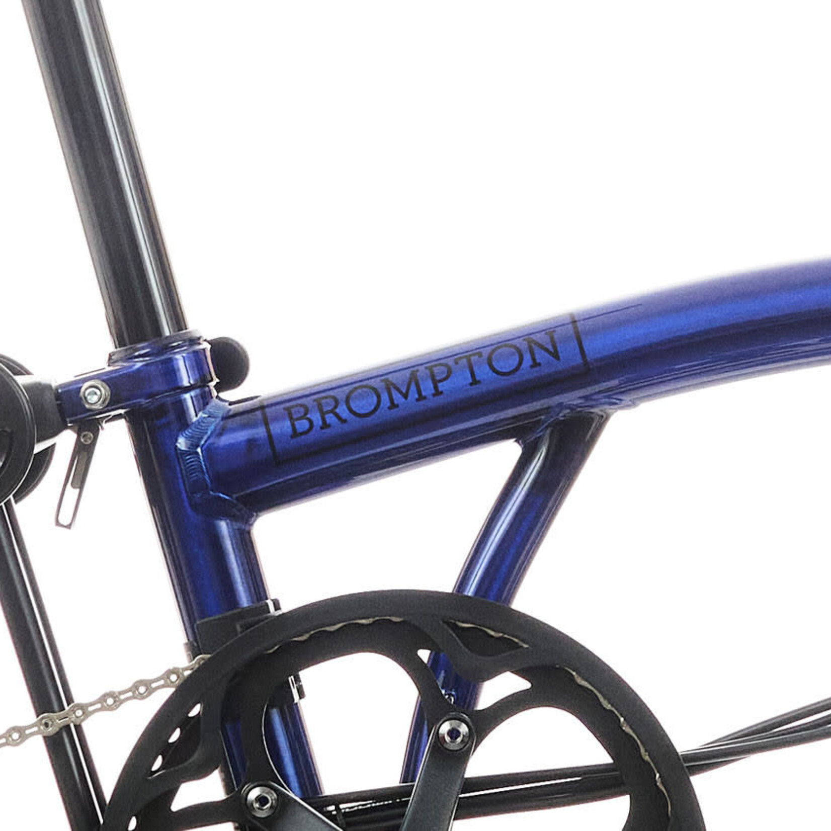 Brompton Electric P Line Explore High Folding Bike - Bolt Blue Lacquer (12 speed)