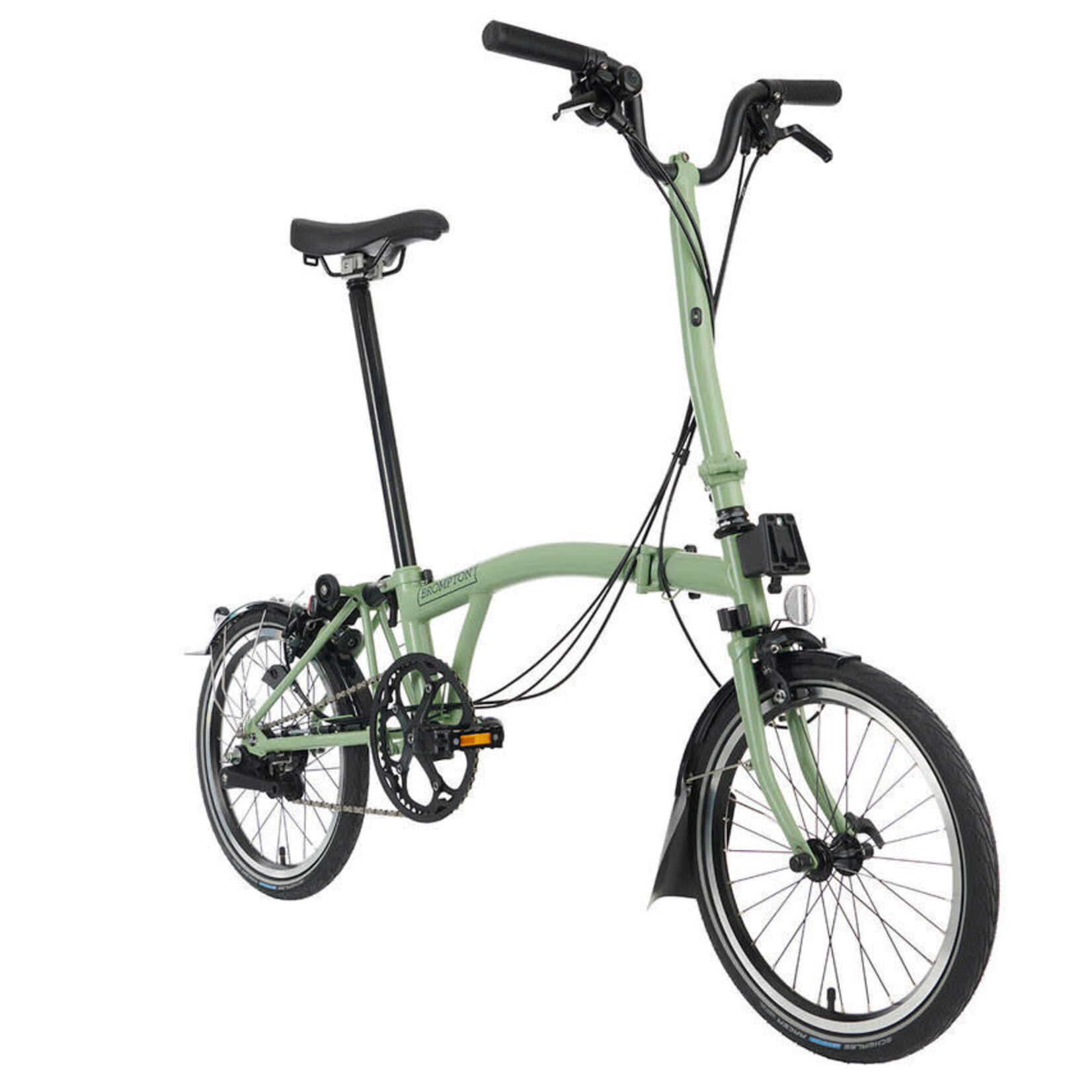 Brompton C Line Explore High Folding Bike - Matcha Green