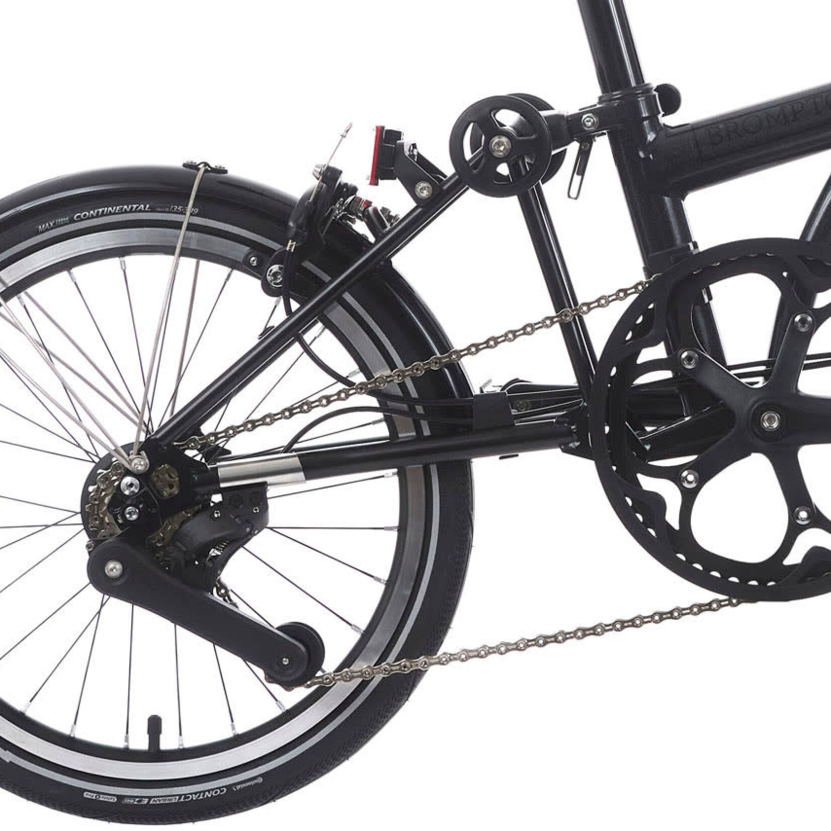 Brompton P Line Explore Mid Folding Bike - Midnight Black Metallic
