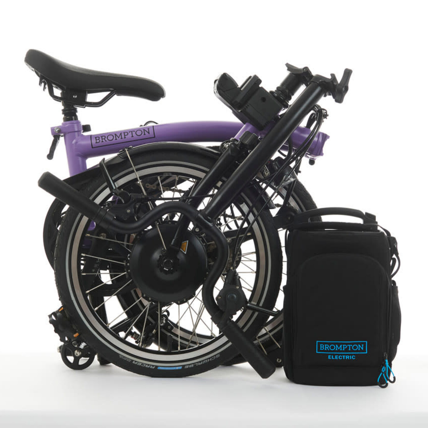 Brompton Electric C Line 12 Speed High Folding Bike - Pop Lilac Matt