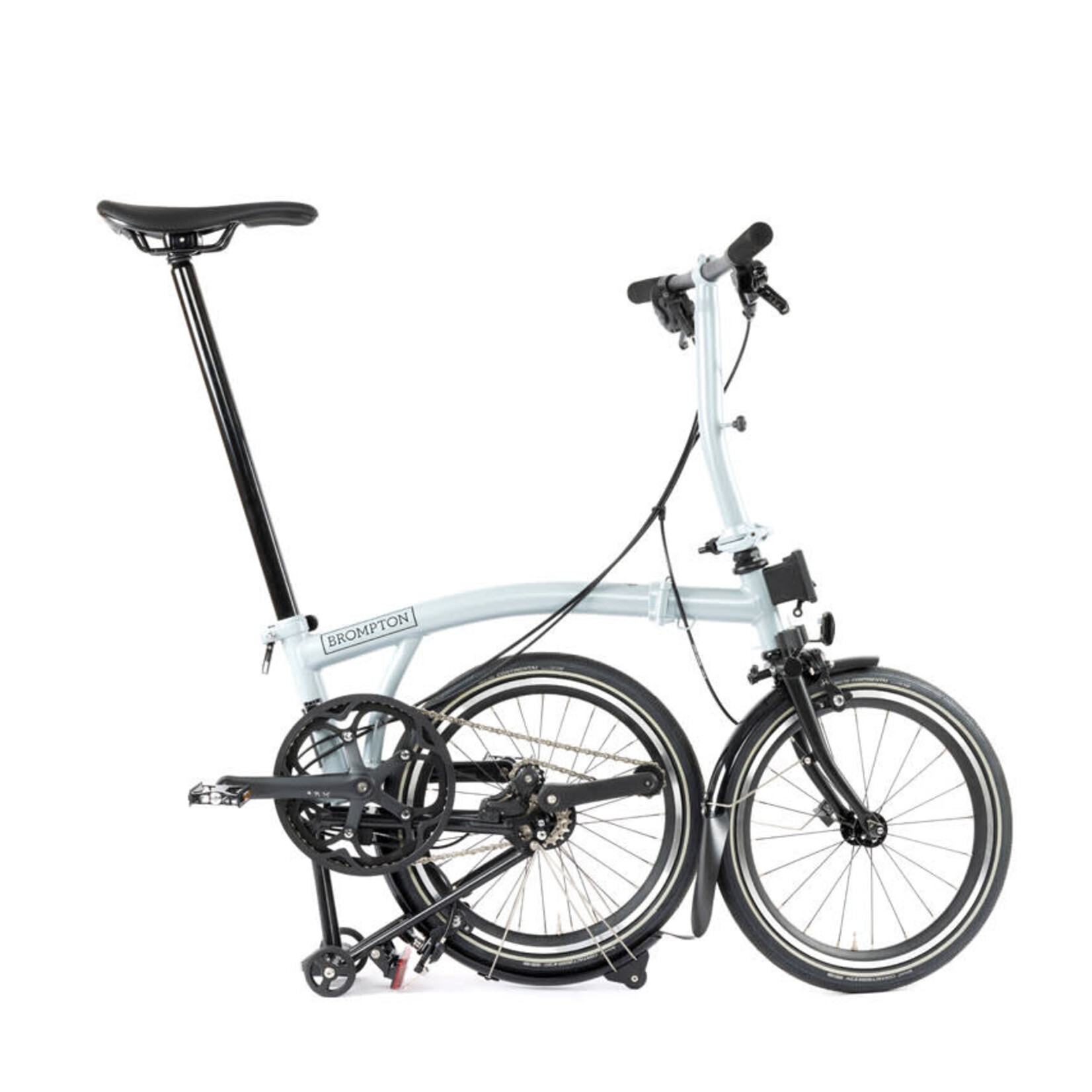 Brompton P Line Explore Low Folding Bike - Lunar Ice