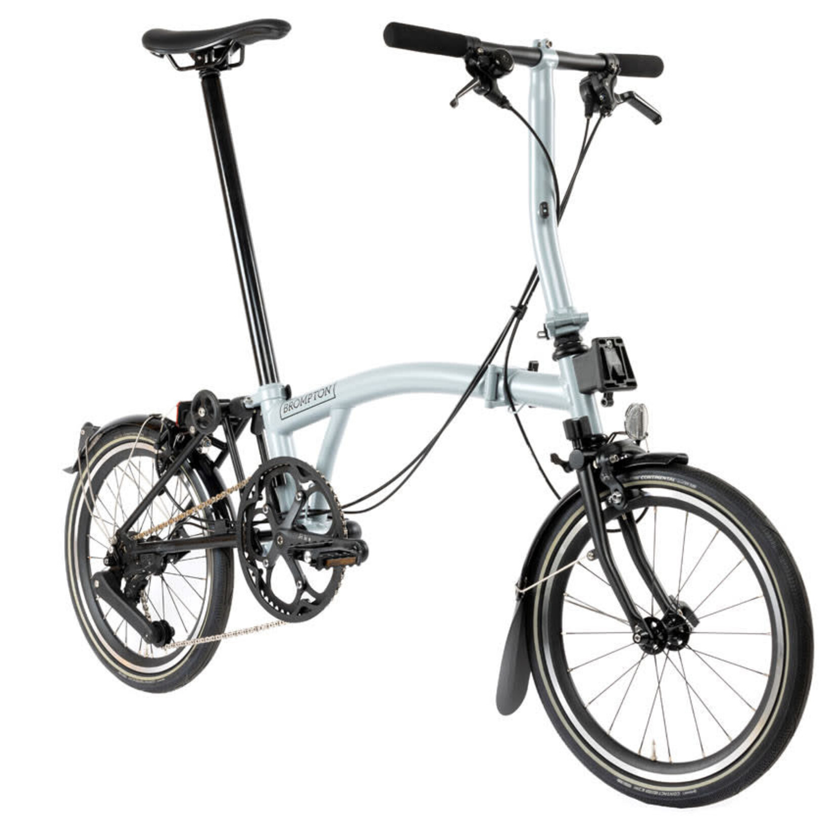 Brompton P Line Explore Low Folding Bike - Lunar Ice