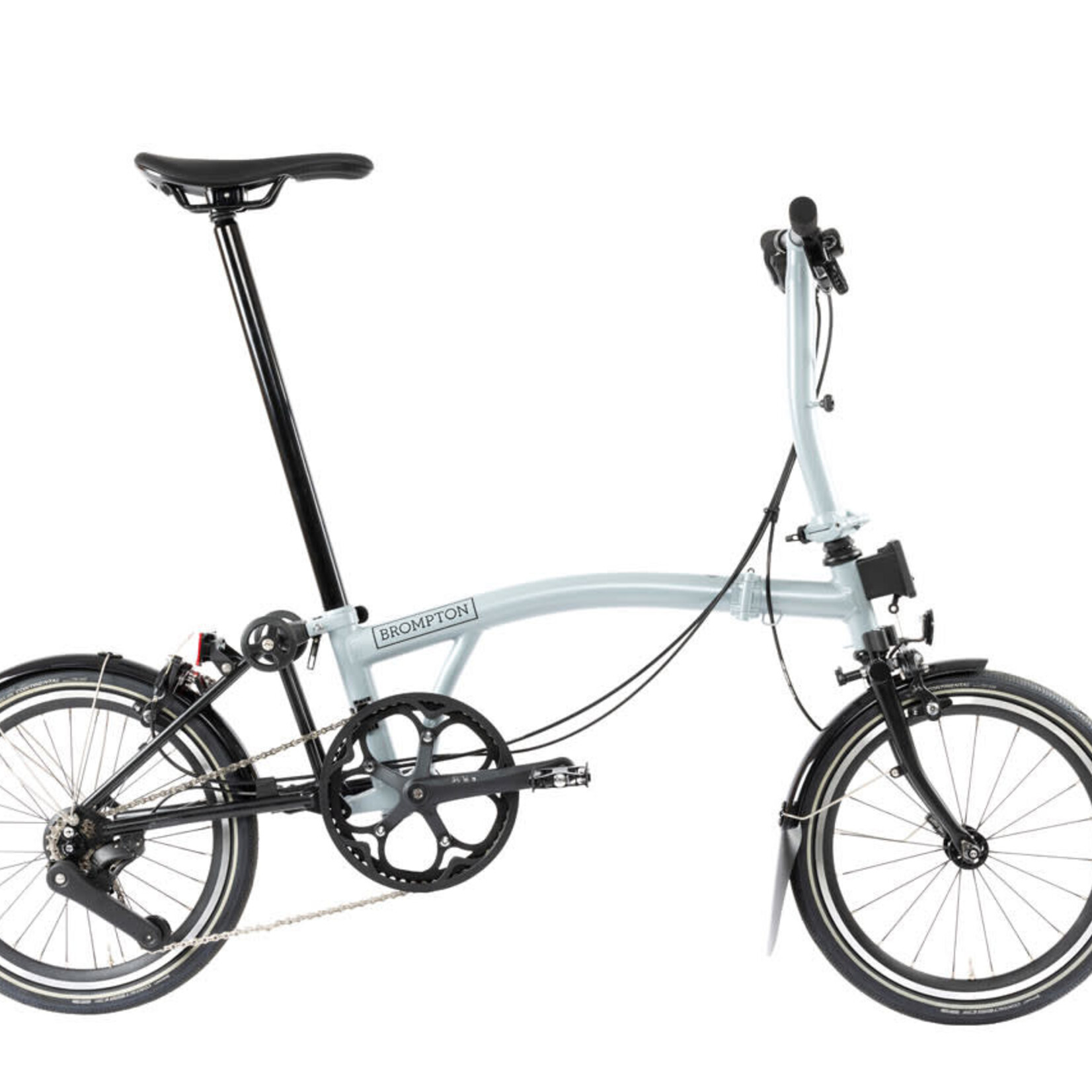 Brompton P Line Explore Low Folding Bike - Lunar Ice