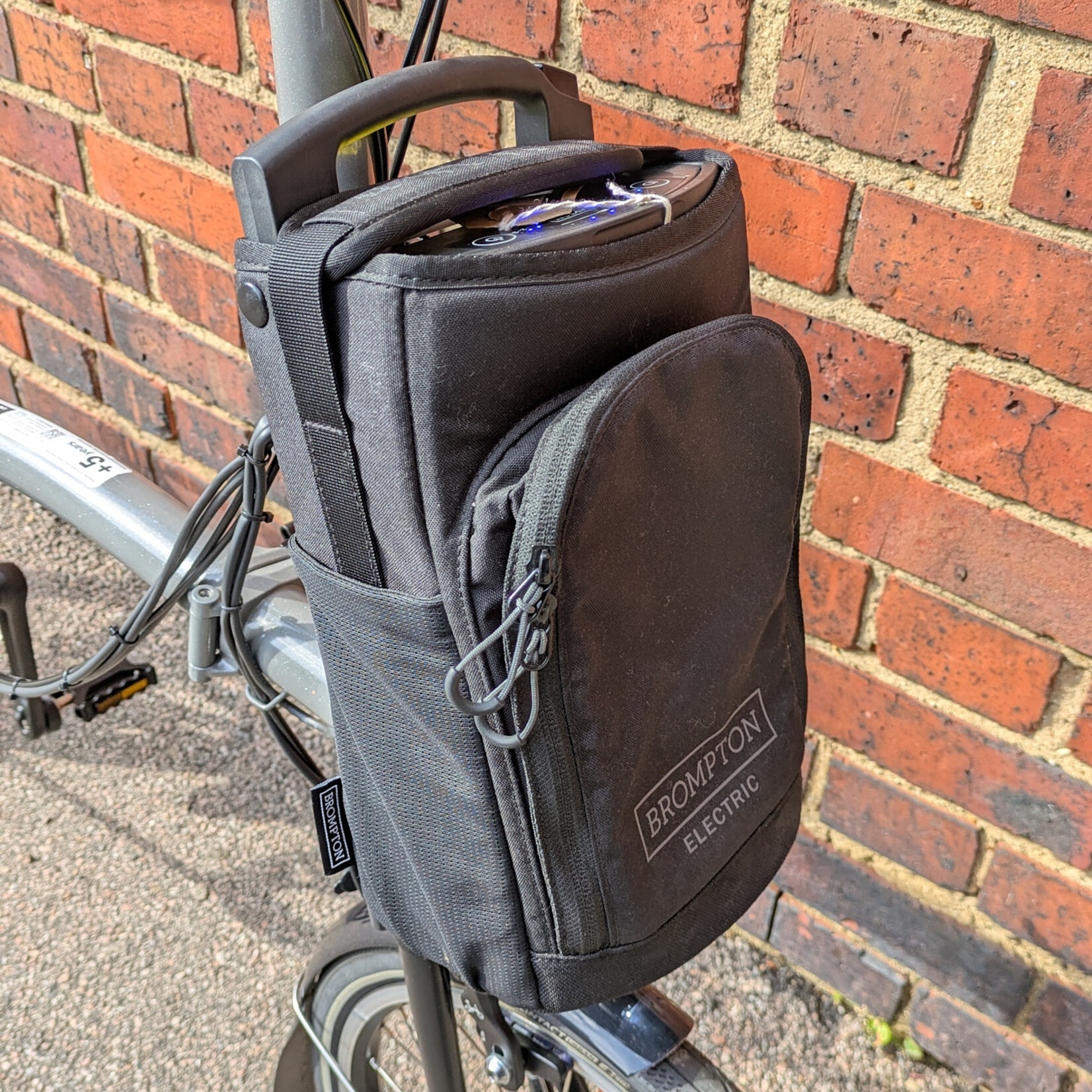 Brompton EX-DEMO Electric P Line 4 Speed Mid with Roller Rack Storm Grey Metallic