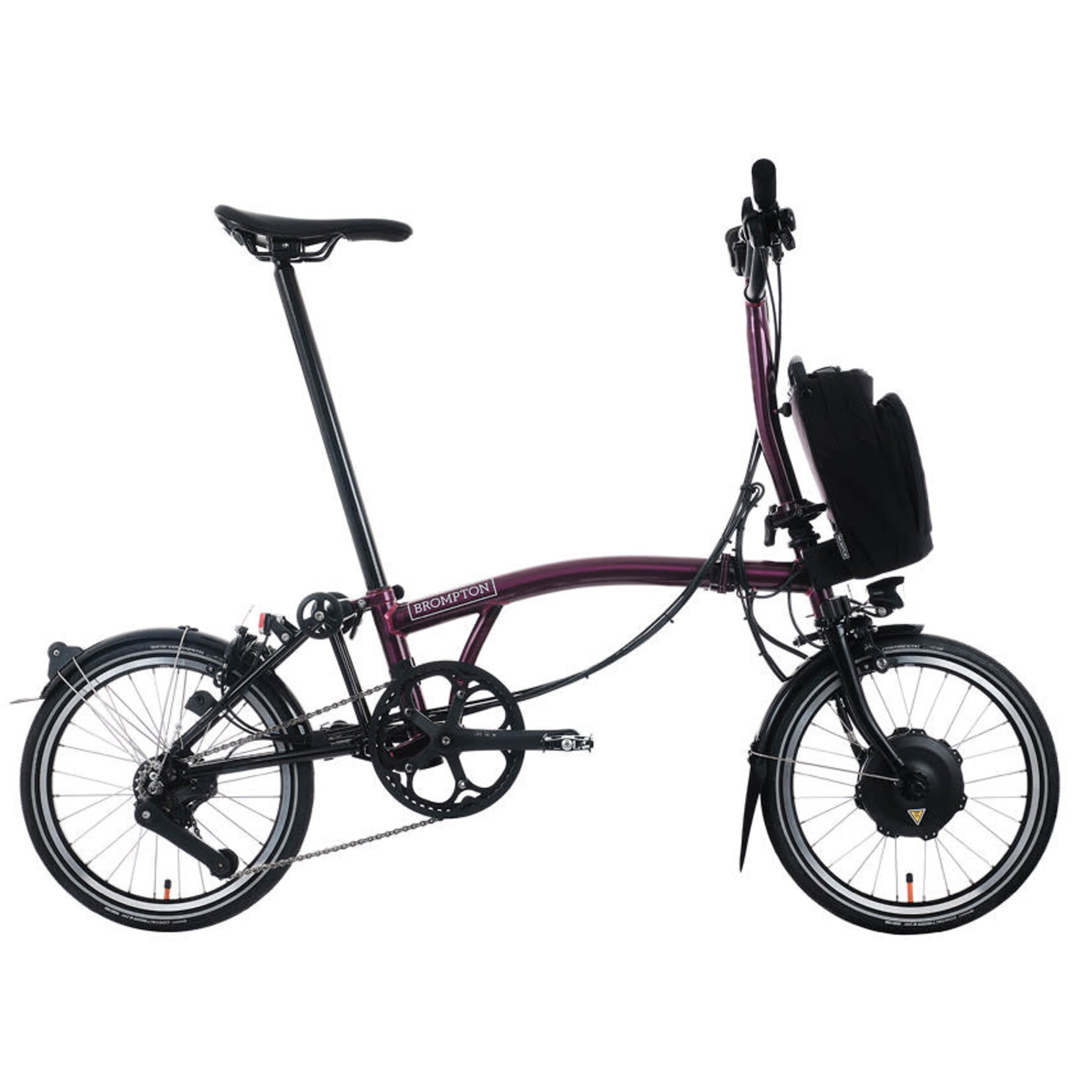 Brompton Electric C Line 4 Speed Mid Folding Bike - Amethyst Lacquer