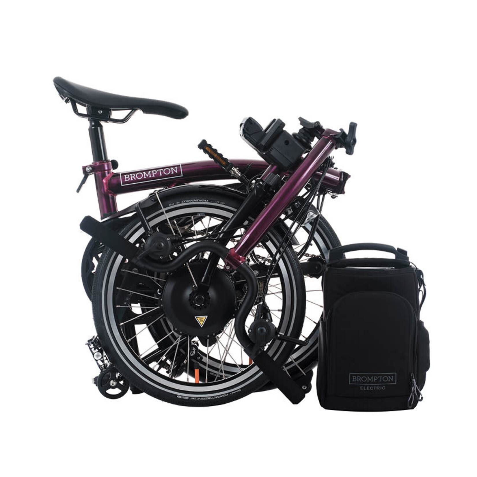 Brompton Electric C Line 4 Speed Mid Folding Bike - Amethyst Lacquer