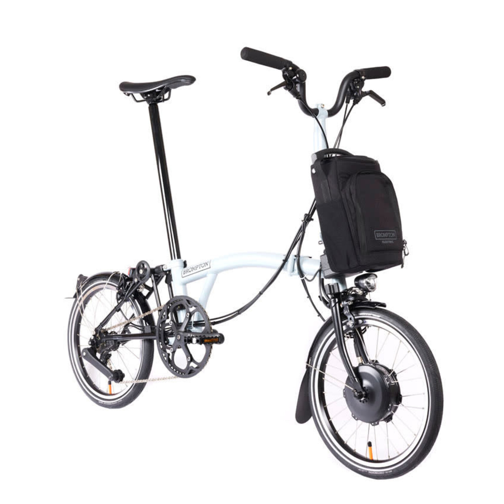Brompton Electric P Line 4 Speed Mid Folding Bike - Lunar Ice
