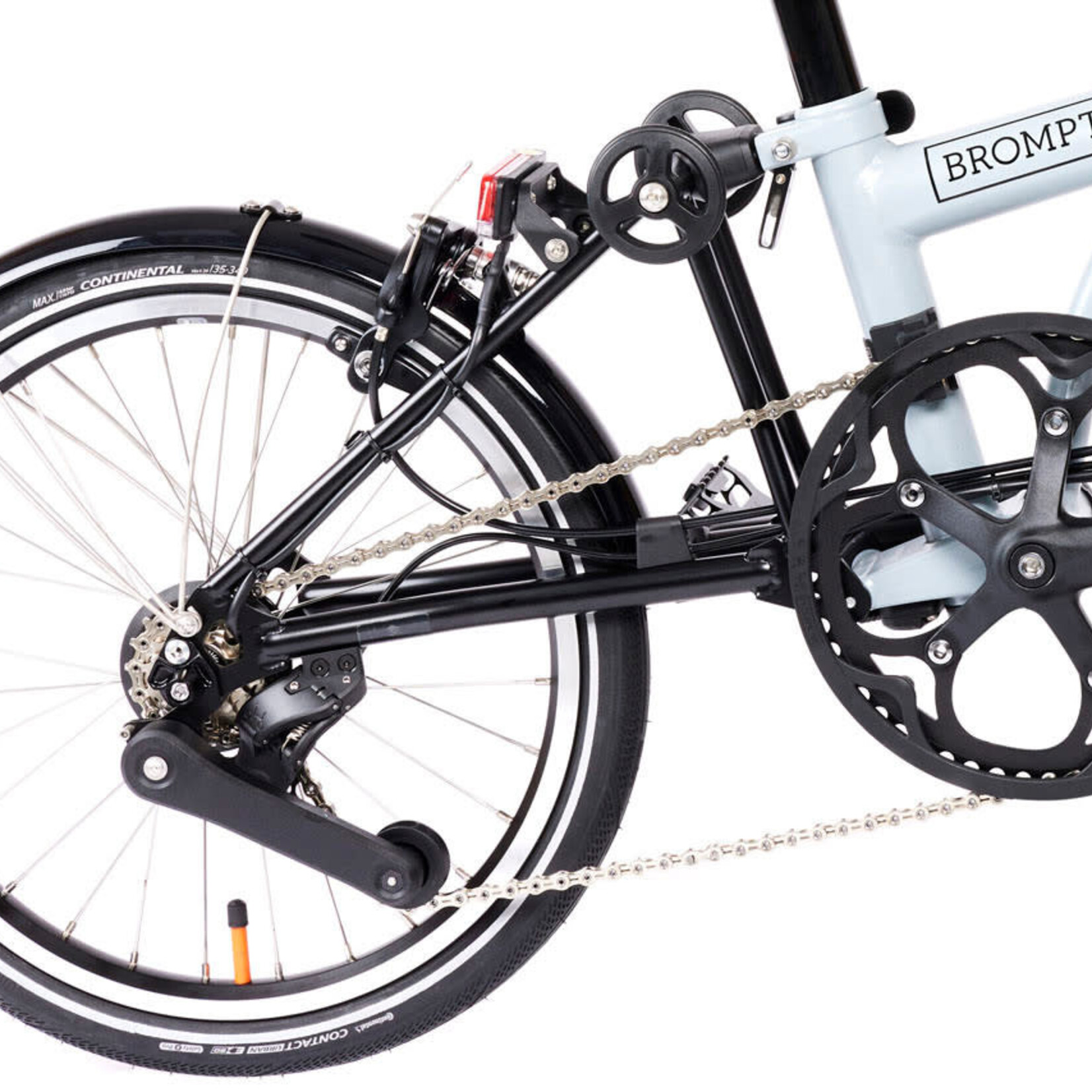 Brompton Electric P Line 4 Speed Mid Folding Bike - Lunar Ice