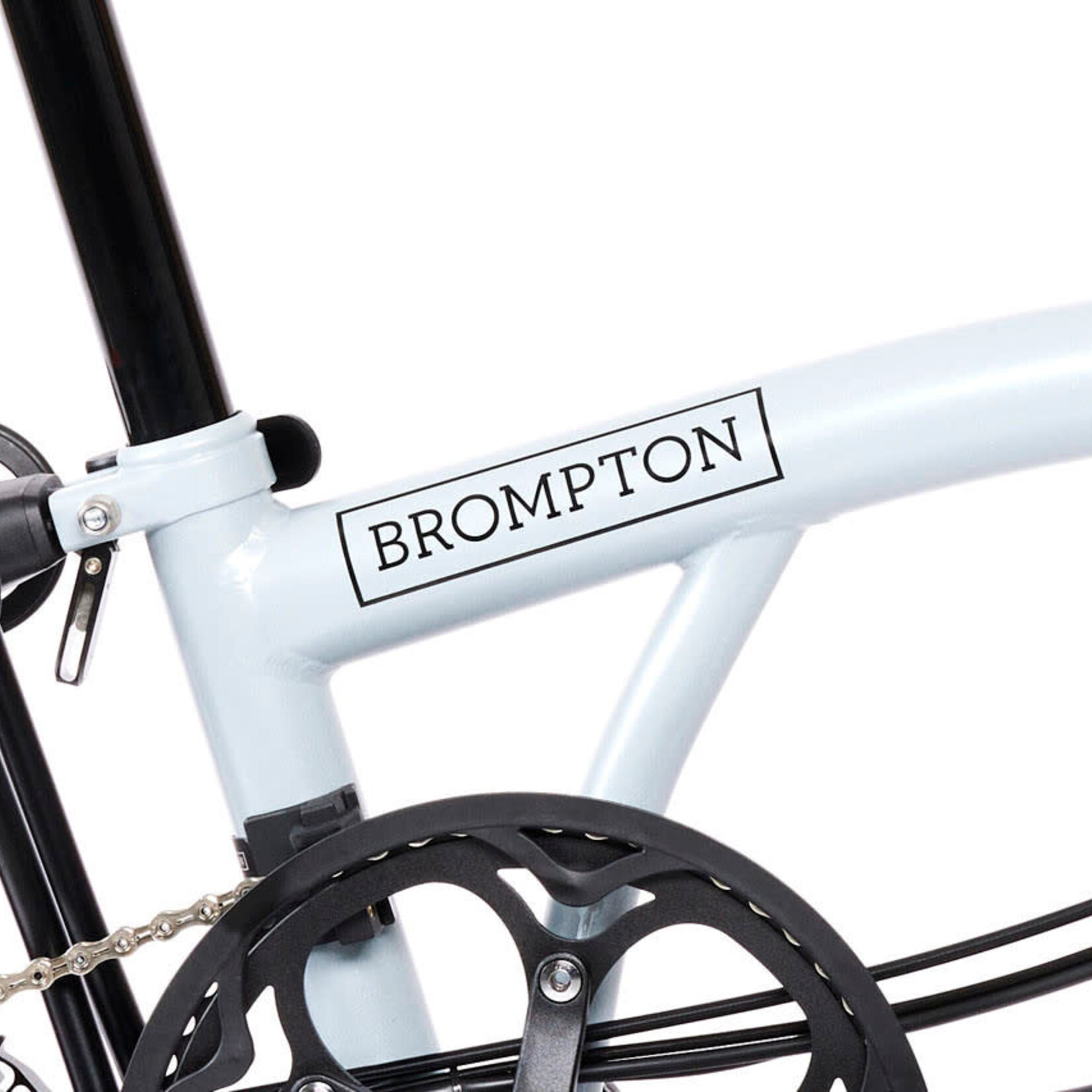 Brompton Electric P Line 4 Speed Mid Folding Bike - Lunar Ice