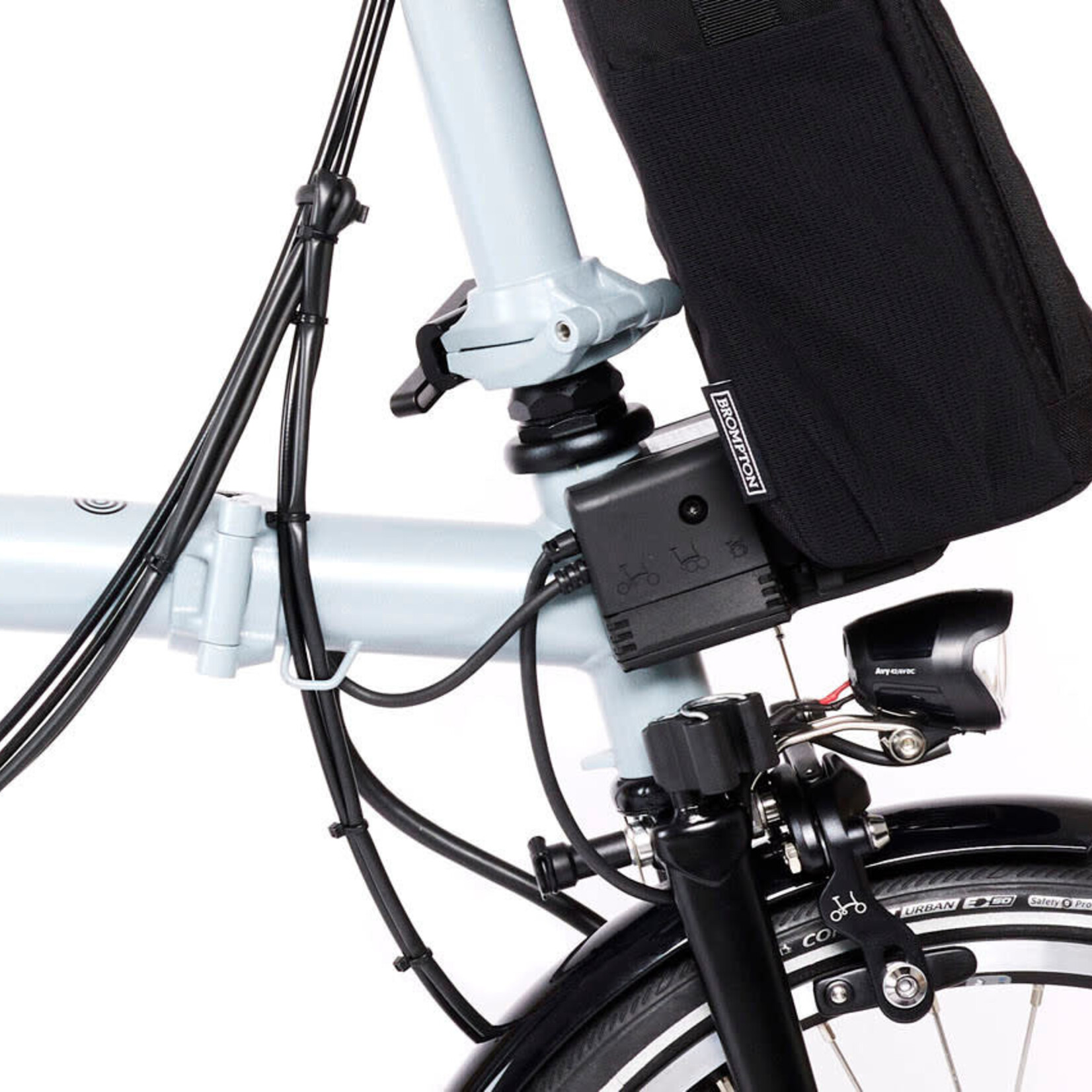 Brompton Electric P Line 4 Speed Mid Folding Bike - Lunar Ice