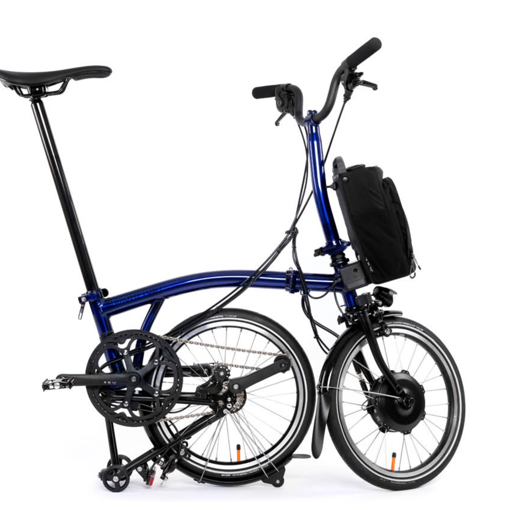 Brompton  Electric P Line 12 Speed Mid Folding Bike - Bolt Blue Lacquer