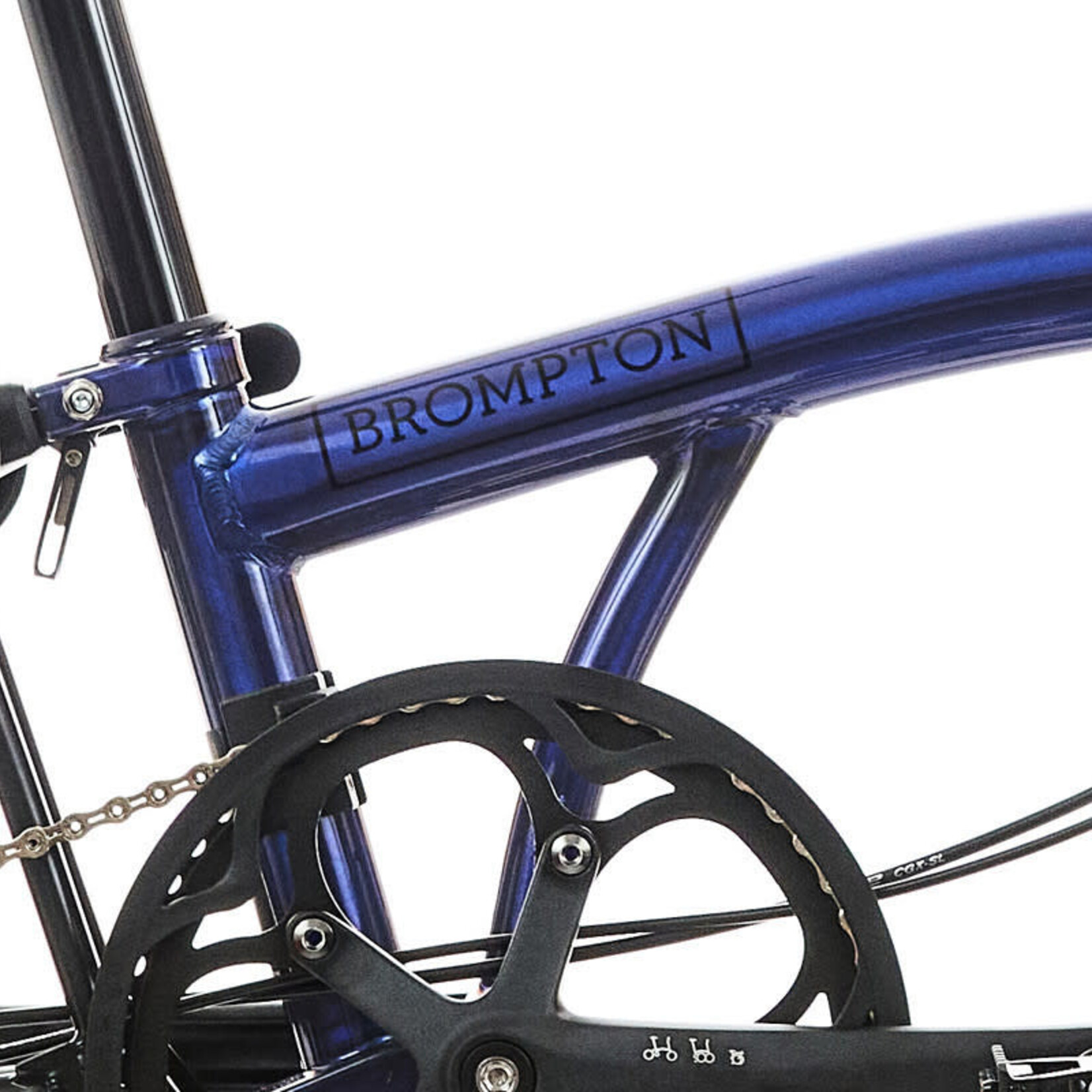 Brompton  Electric P Line 12 Speed Mid Folding Bike - Bolt Blue Lacquer