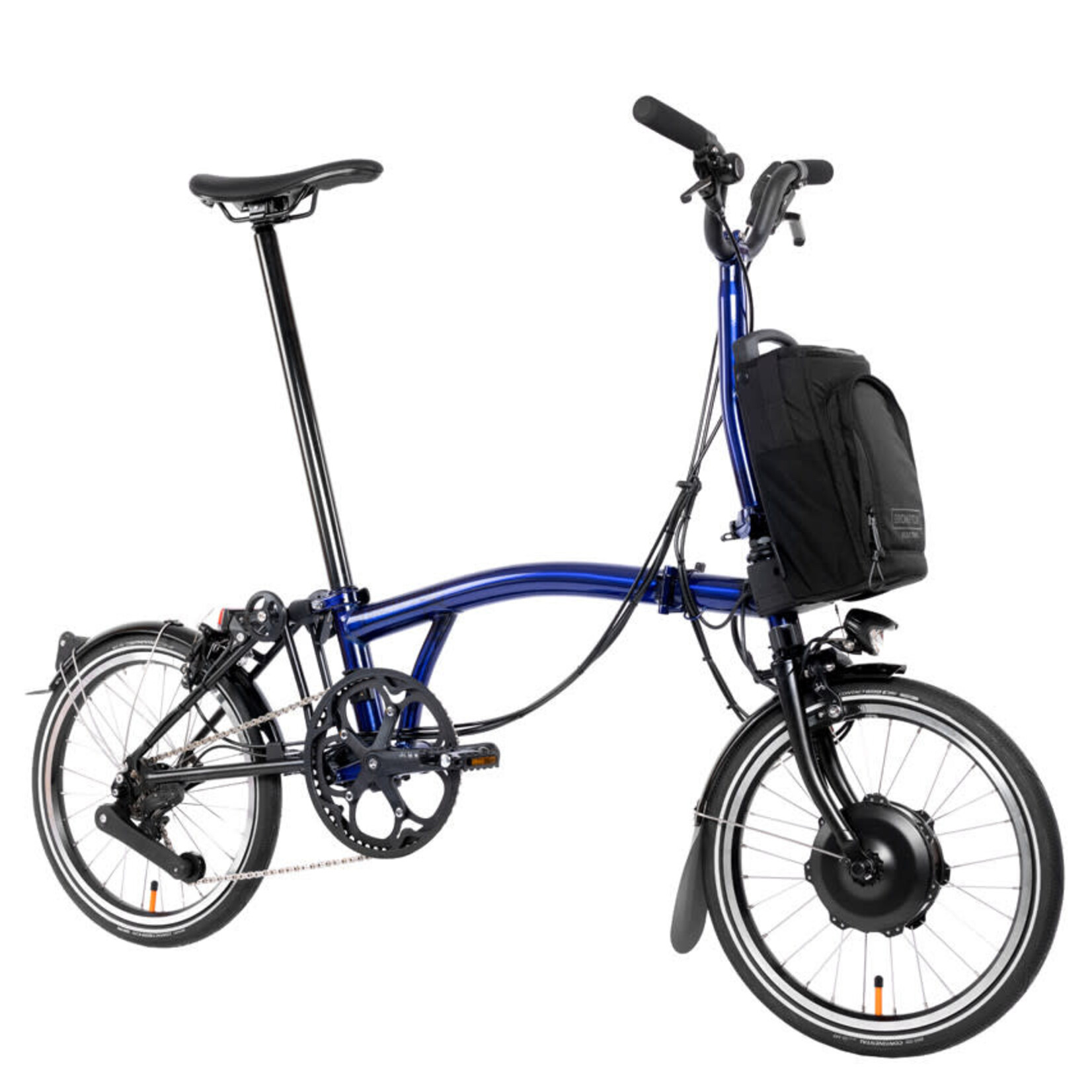 Brompton  Electric P Line 12 Speed Mid Folding Bike - Bolt Blue Lacquer