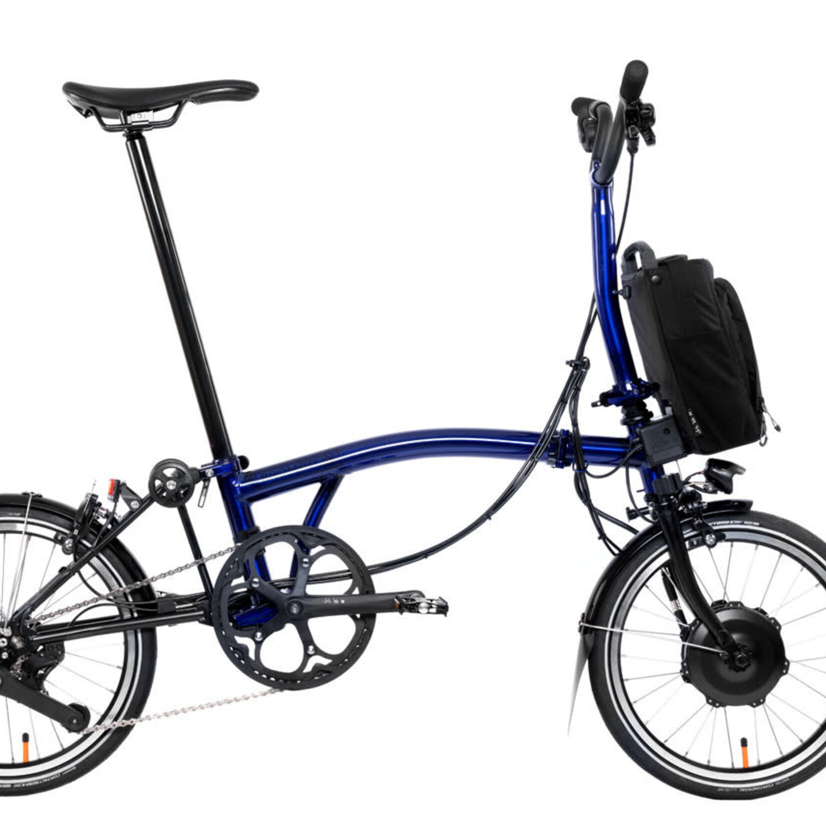 Brompton  Electric P Line 12 Speed Mid Folding Bike - Bolt Blue Lacquer