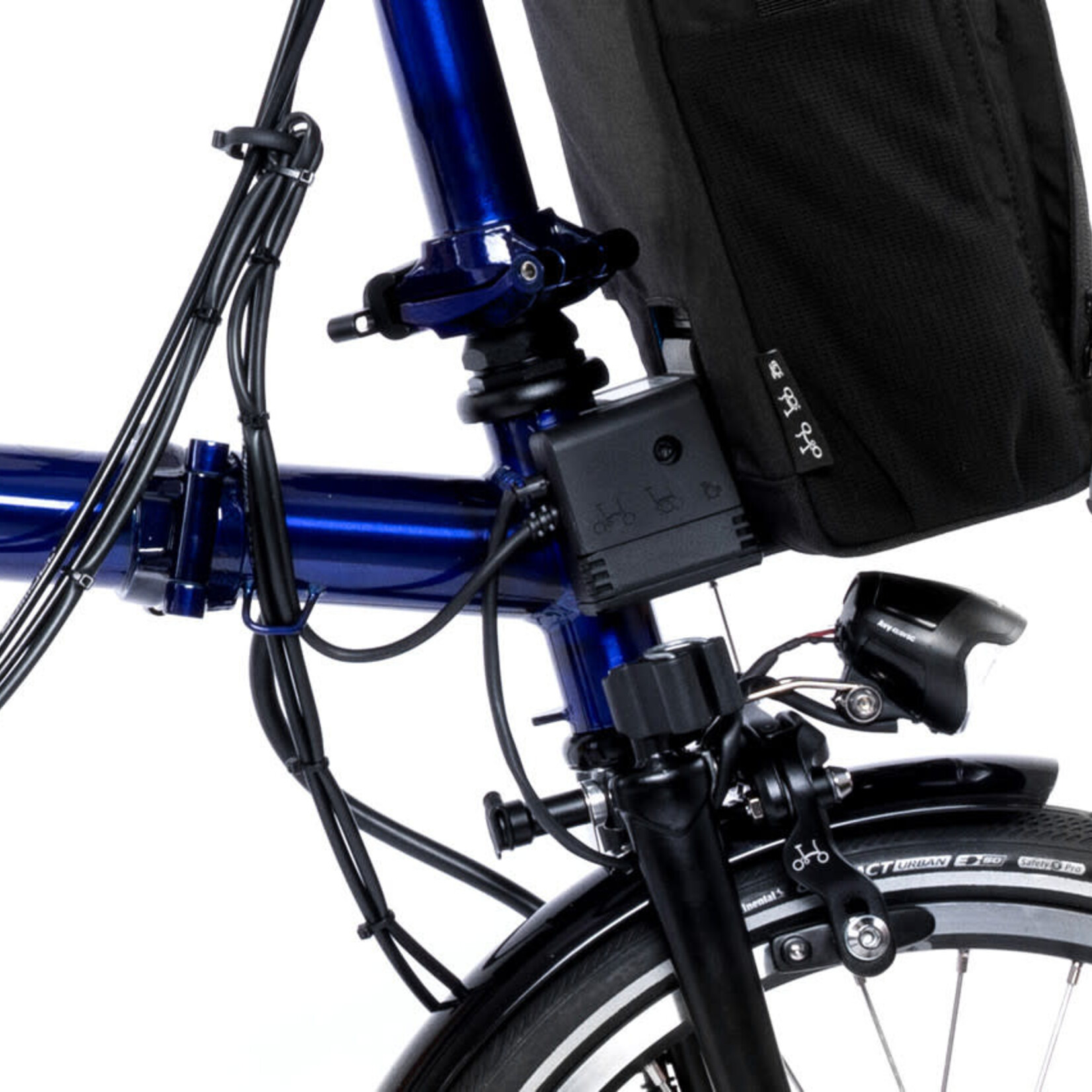 Brompton  Electric P Line 12 Speed Mid Folding Bike - Bolt Blue Lacquer