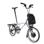 Brompton Electric P Line 4 Speed High with Roller Rack - Lunar Ice