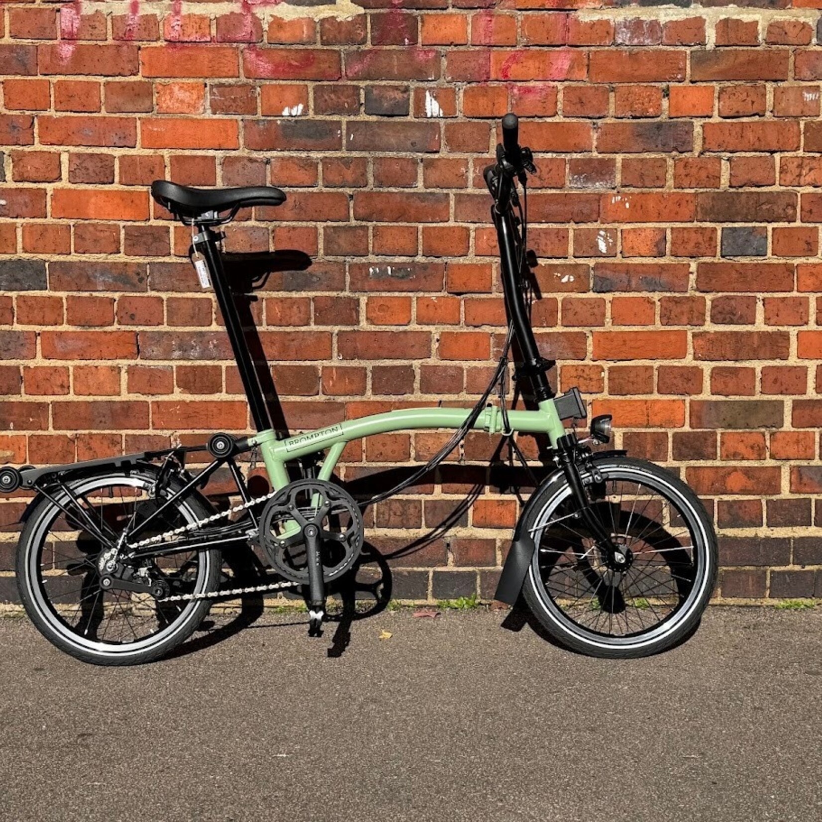 Brompton EX-DEMO C Line 6 Speed High Folding Bike with Rack - Matcha Green and Black,