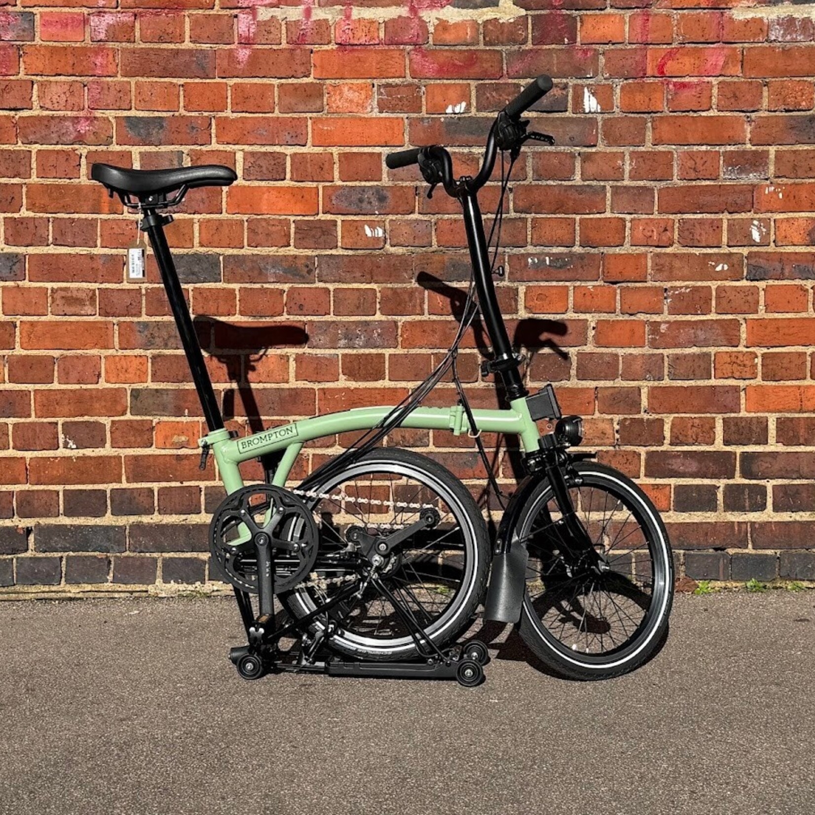Brompton EX-DEMO C Line 6 Speed High Folding Bike with Rack - Matcha Green and Black,