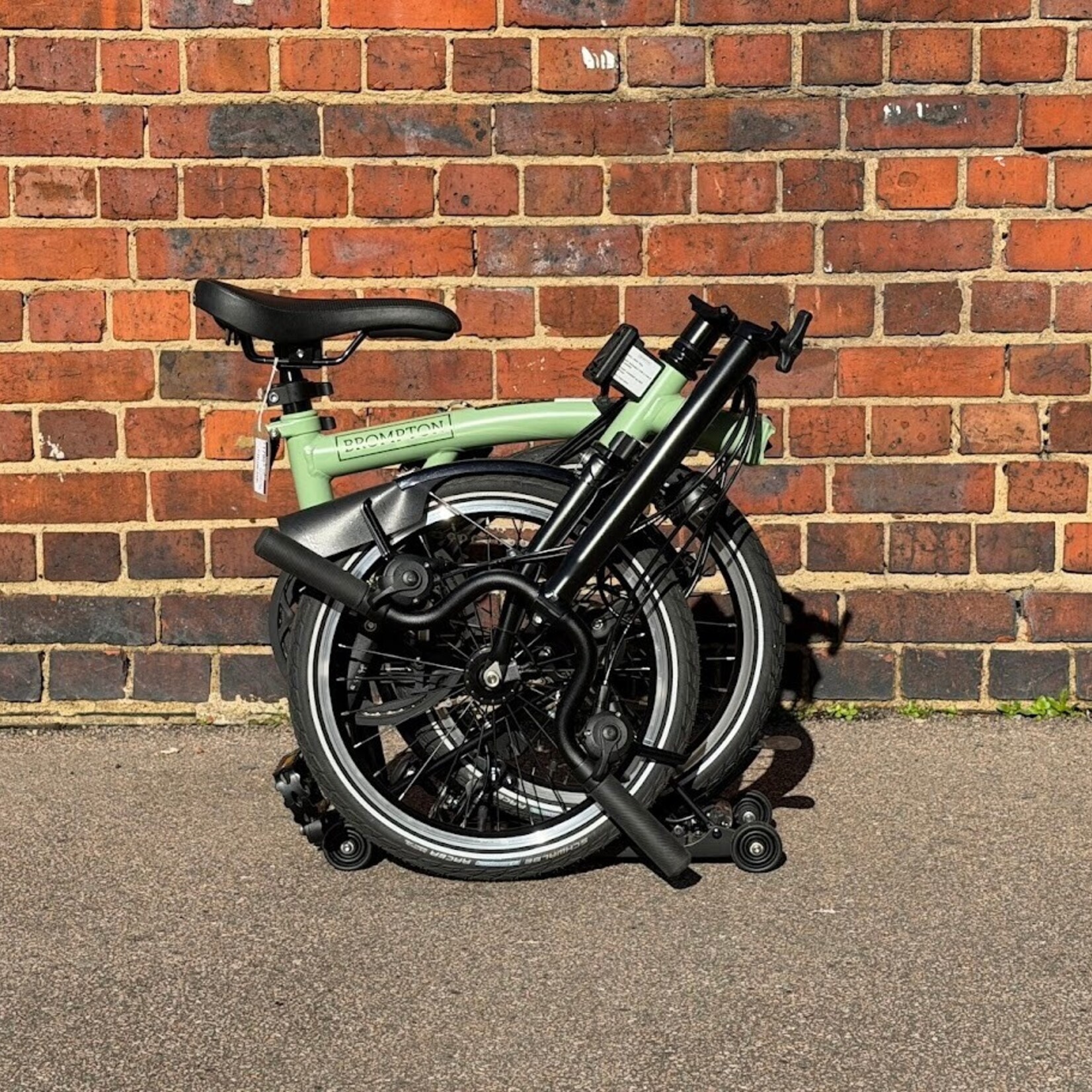 Brompton EX-DEMO C Line 6 Speed High Folding Bike with Rack - Matcha Green and Black,
