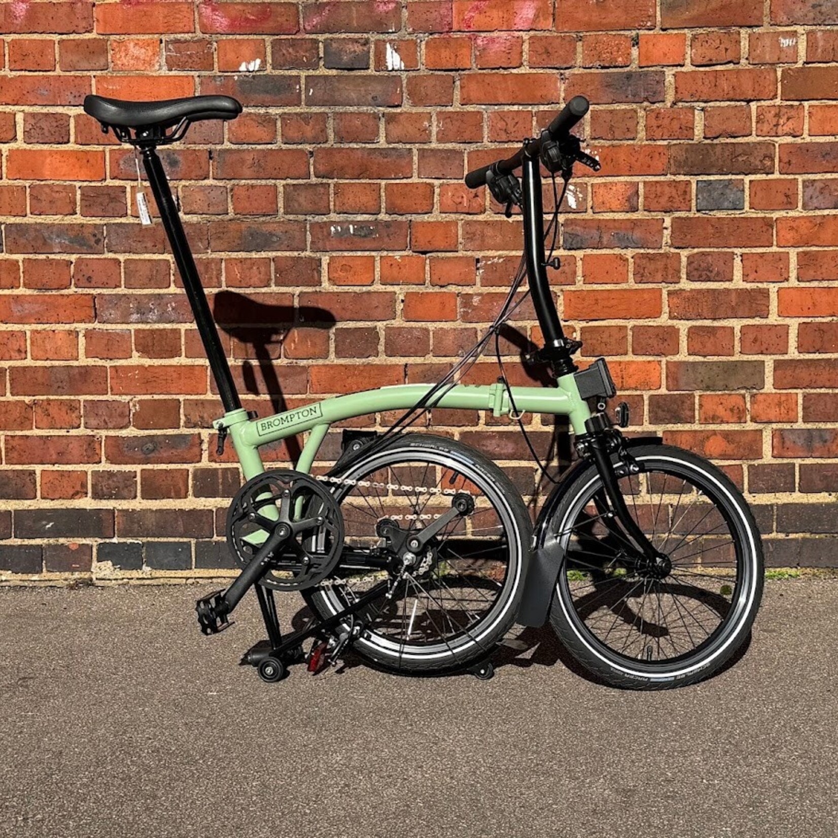 Brompton C Line 6 Speed Low Folding Bike - Matcha Green and Black