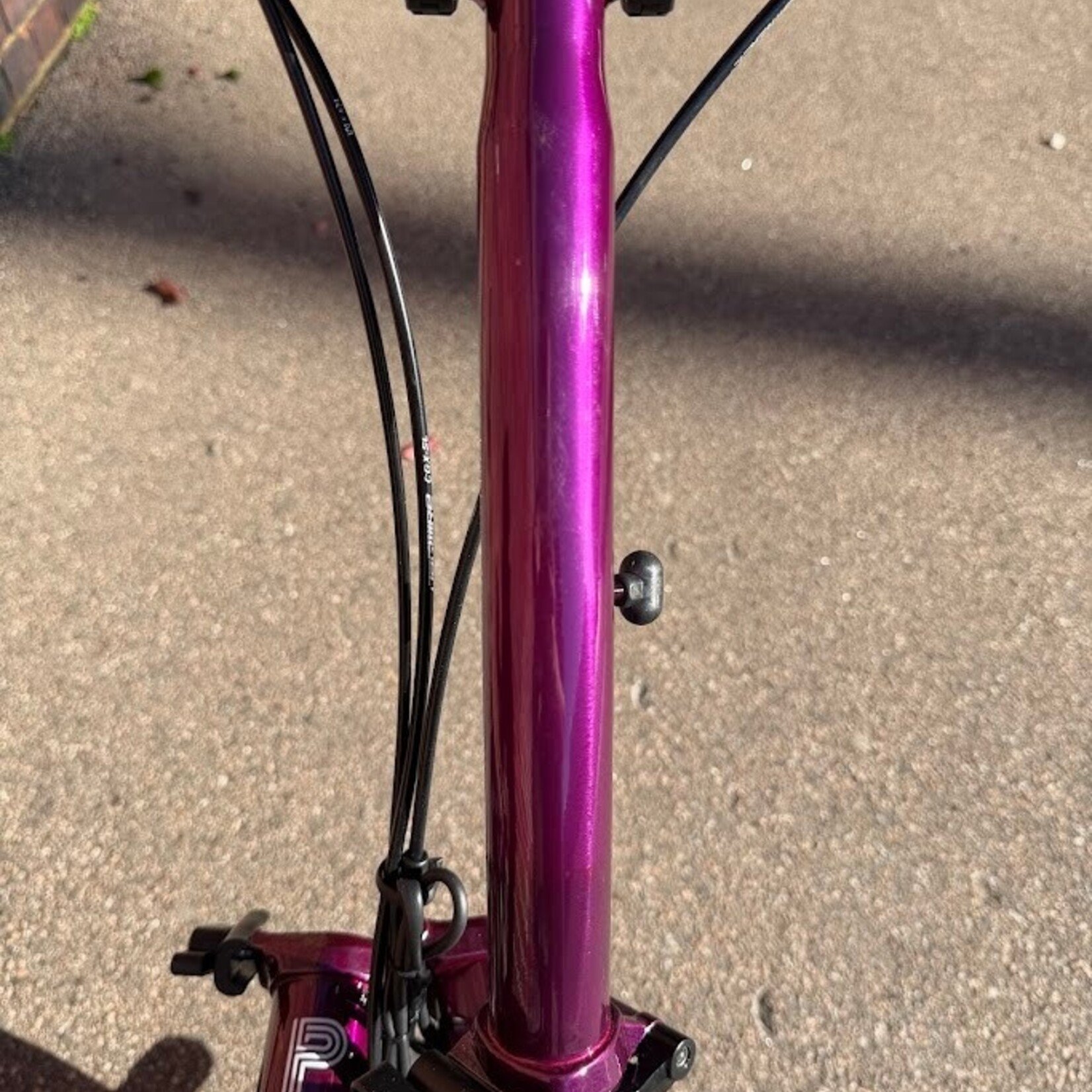 Brompton EX-DEMO Electric P Line 4 Speed Mid Folding Bike with Roller Rack - Amethyst Lacquer