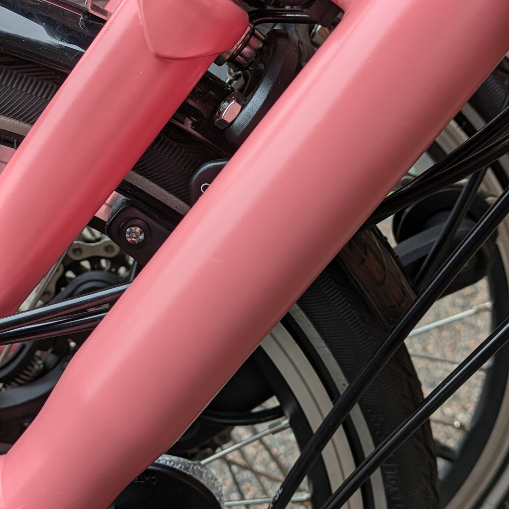 Brompton EX-DEMO C Line 12 Speed Mid Folding Bike - Flamingo Pink