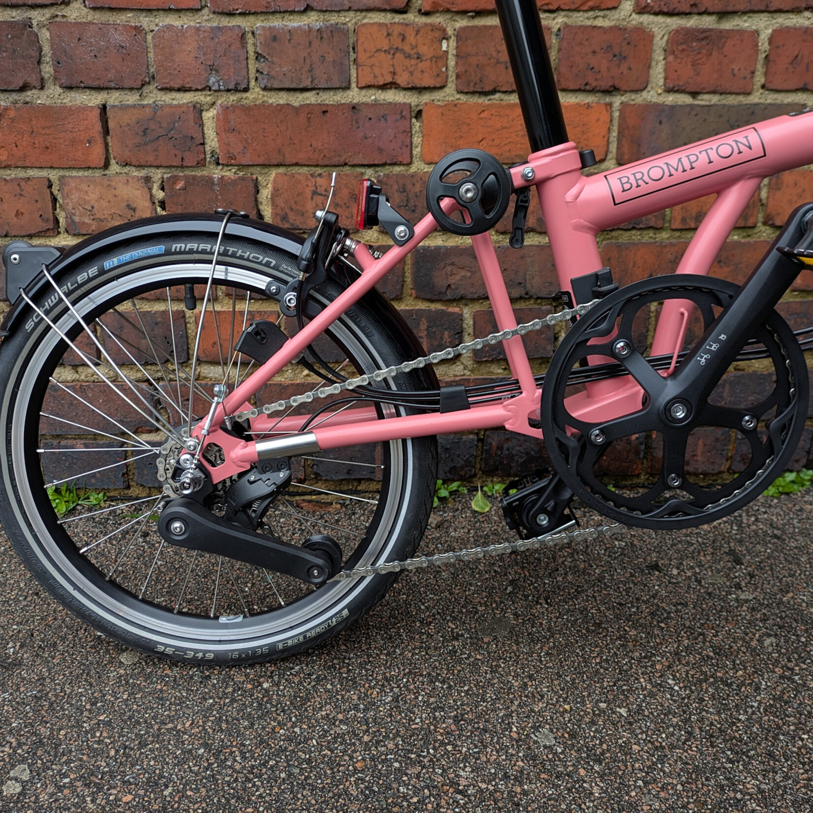 Brompton EX-DEMO C Line 12 Speed Mid Folding Bike - Flamingo Pink