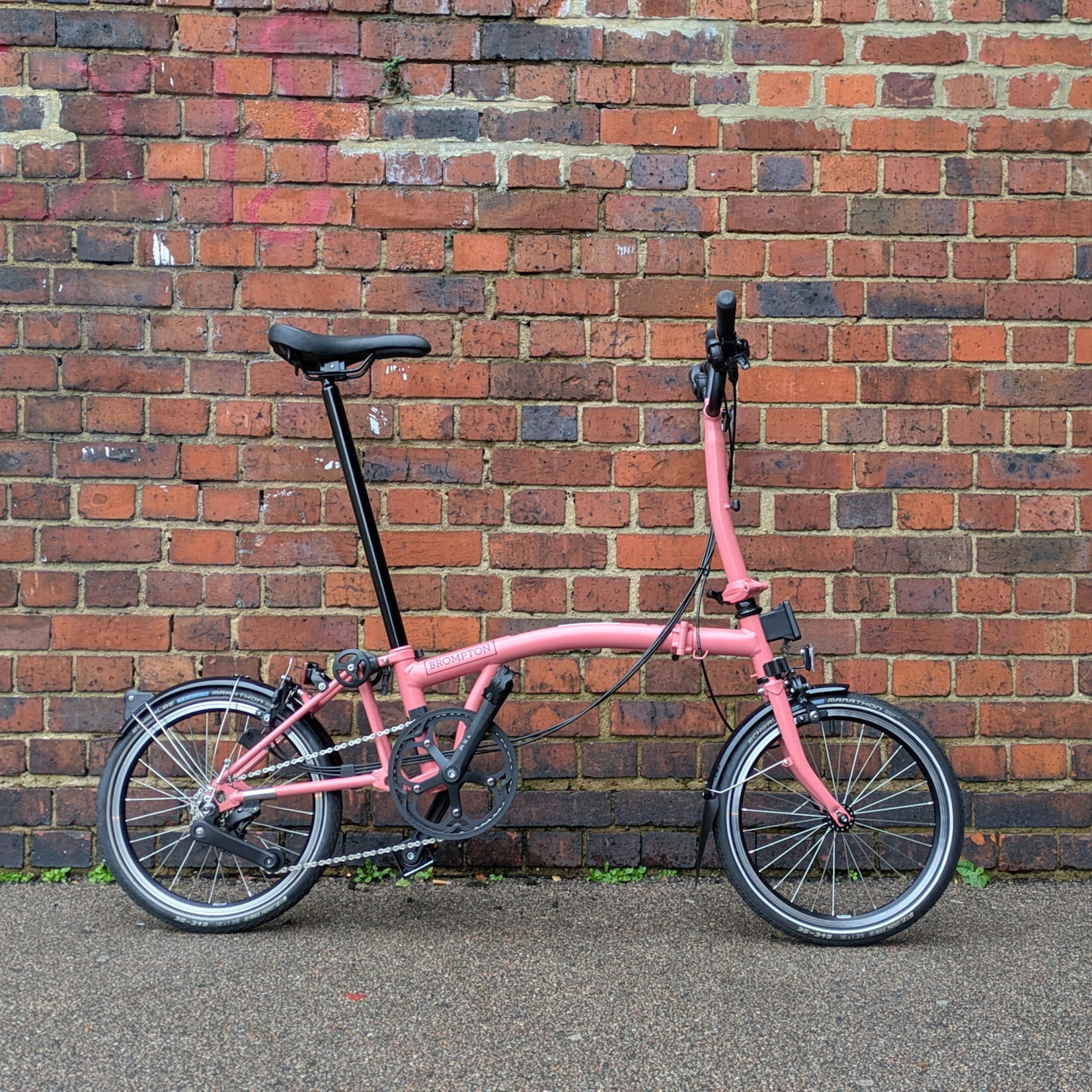 Brompton EX-DEMO C Line 12 Speed Mid Folding Bike - Flamingo Pink