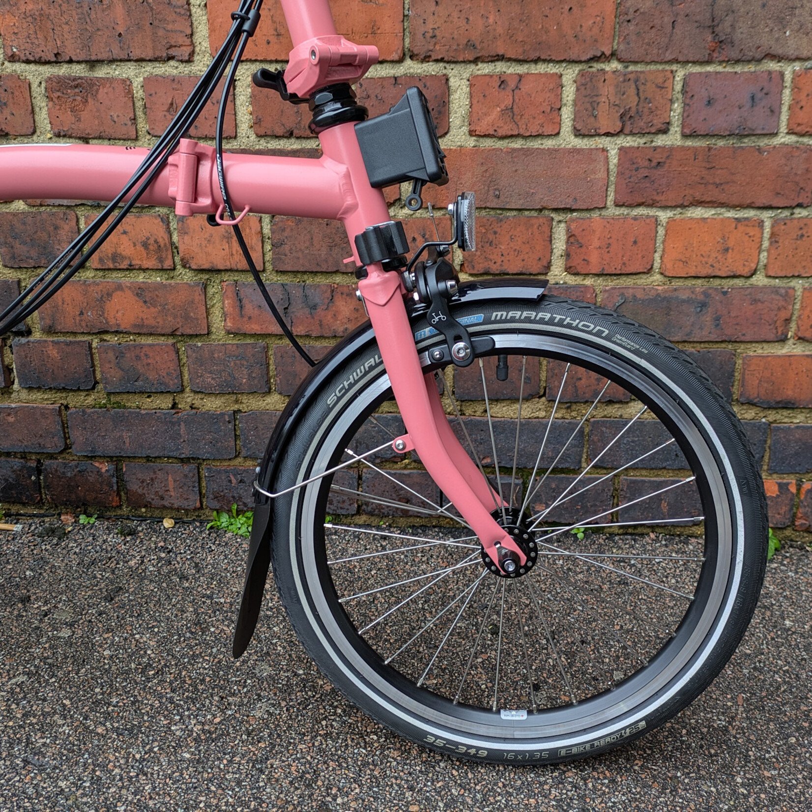 Brompton EX-DEMO C Line 12 Speed Mid Folding Bike - Flamingo Pink