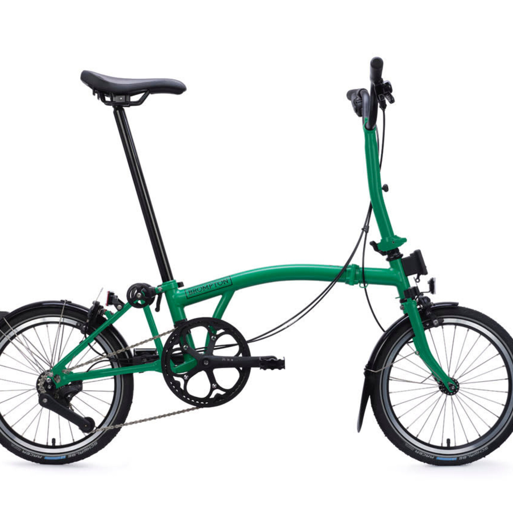 Brompton C Line 4 Speed Mid Handlebar Folding Bike - Palm Green