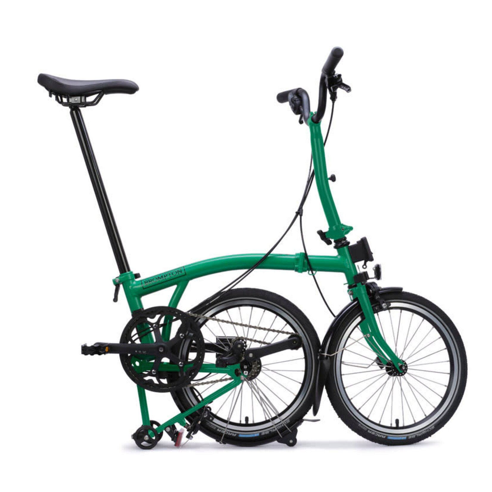 Brompton C Line 4 Speed Mid Handlebar Folding Bike - Palm Green