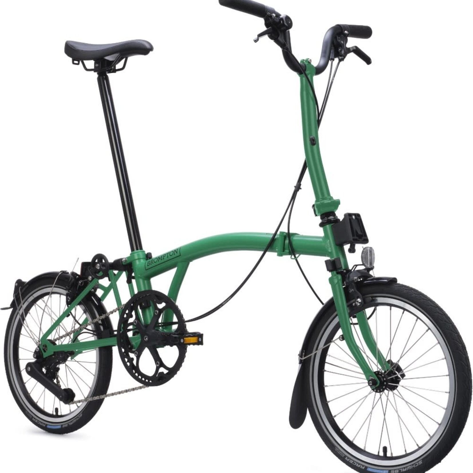 Brompton C Line 4 Speed Mid Handlebar Folding Bike - Palm Green