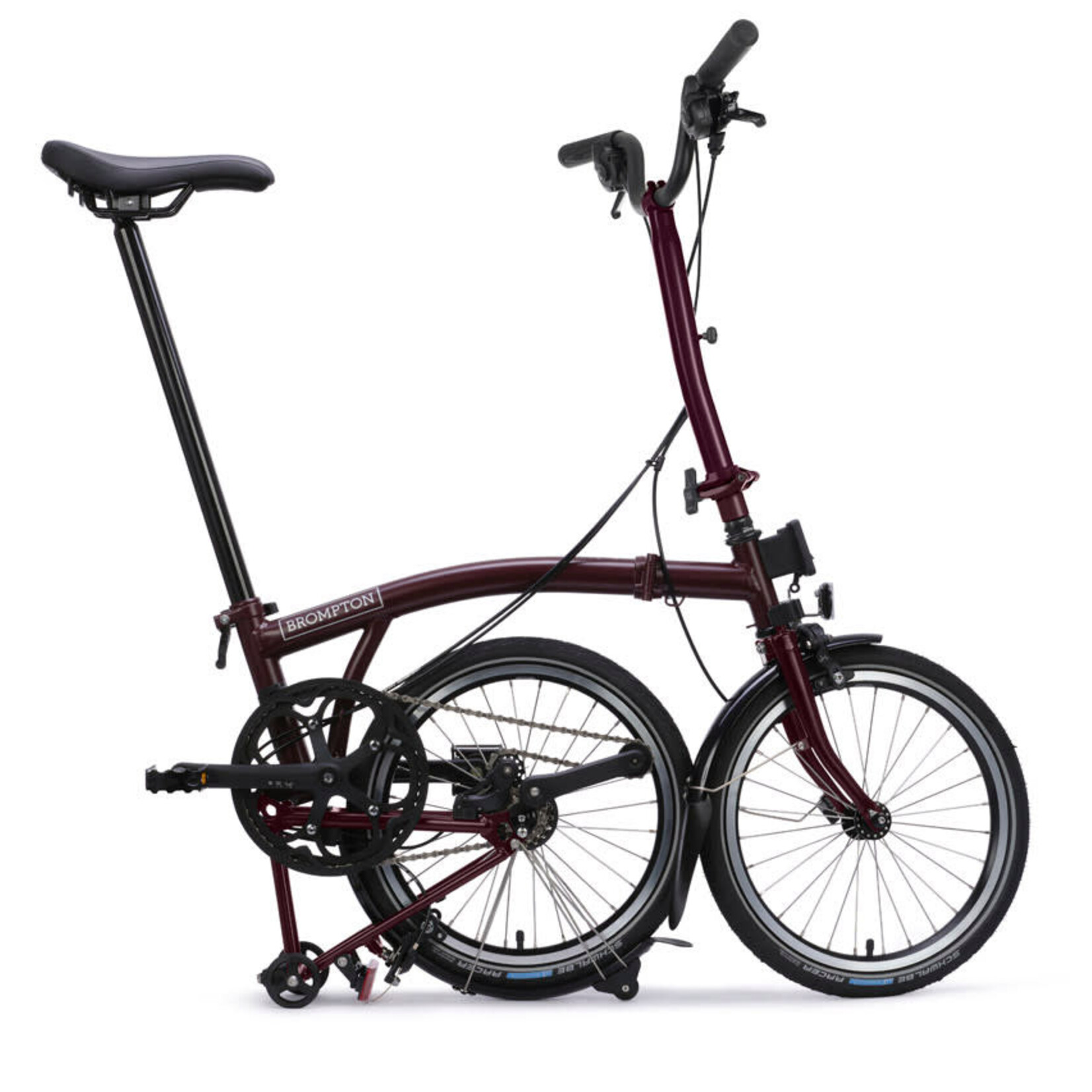 Brompton C Line 4 Speed High Folding Bike - Plum Red