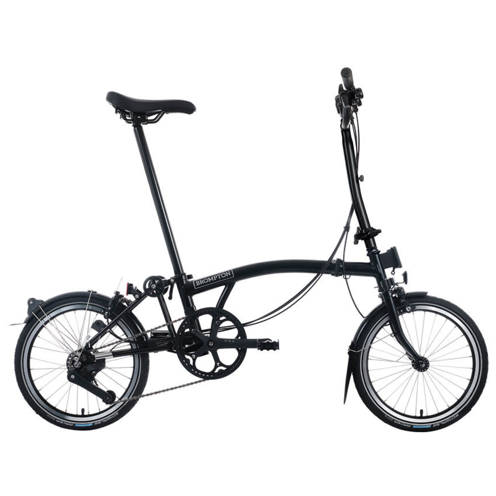 Brompton C Line 12 Speed High Folding Bike - Matt Black