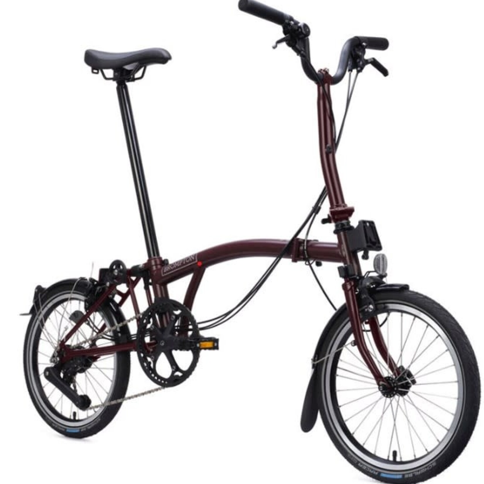 Brompton C Line 12 Speed Mid Folding Bike - Plum Red