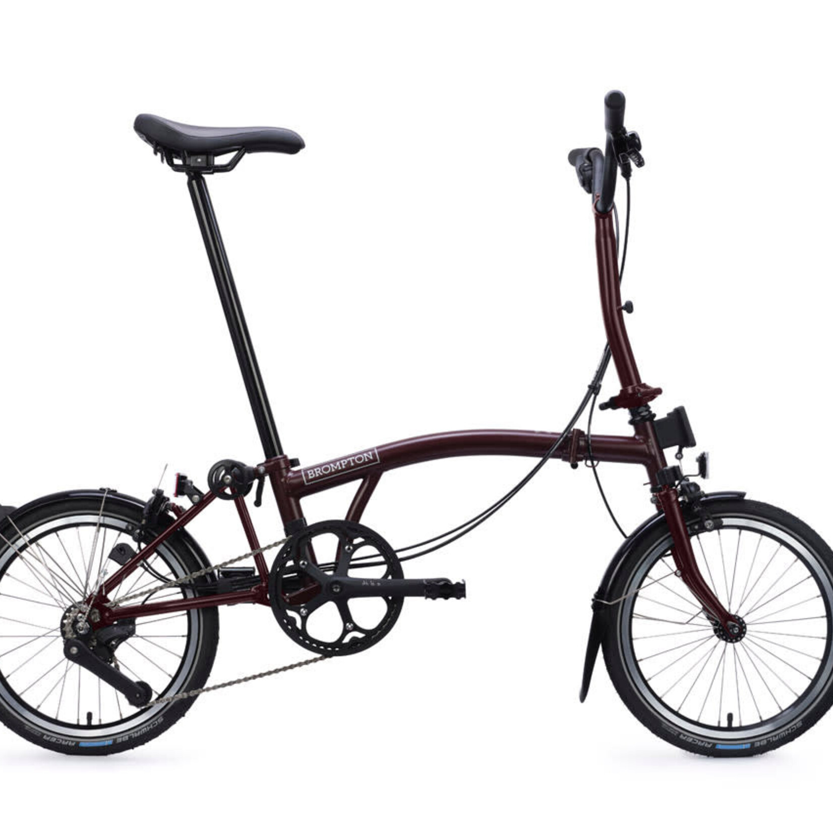 Brompton C Line 12 Speed Mid Folding Bike - Plum Red