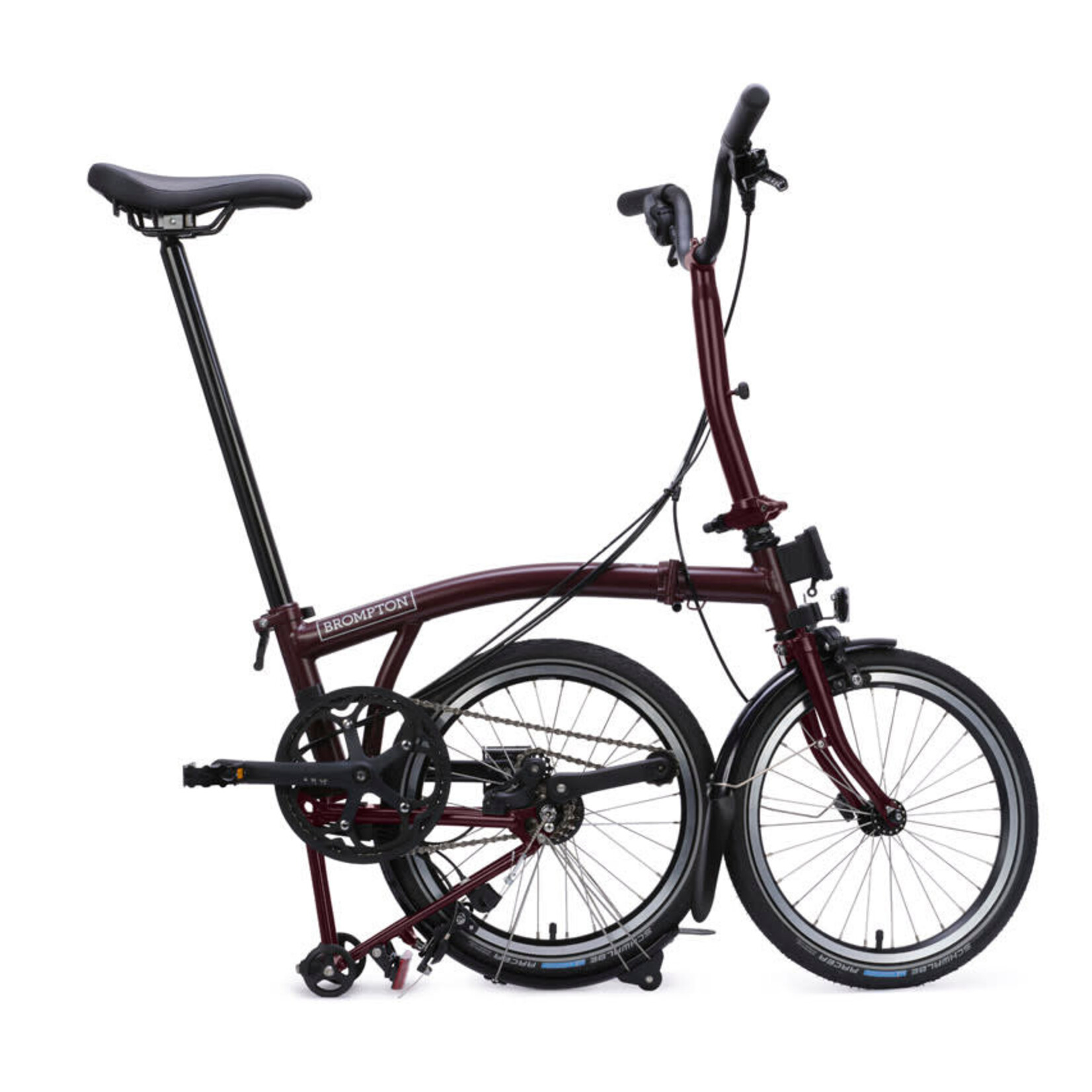 Brompton C Line 12 Speed Mid Folding Bike - Plum Red