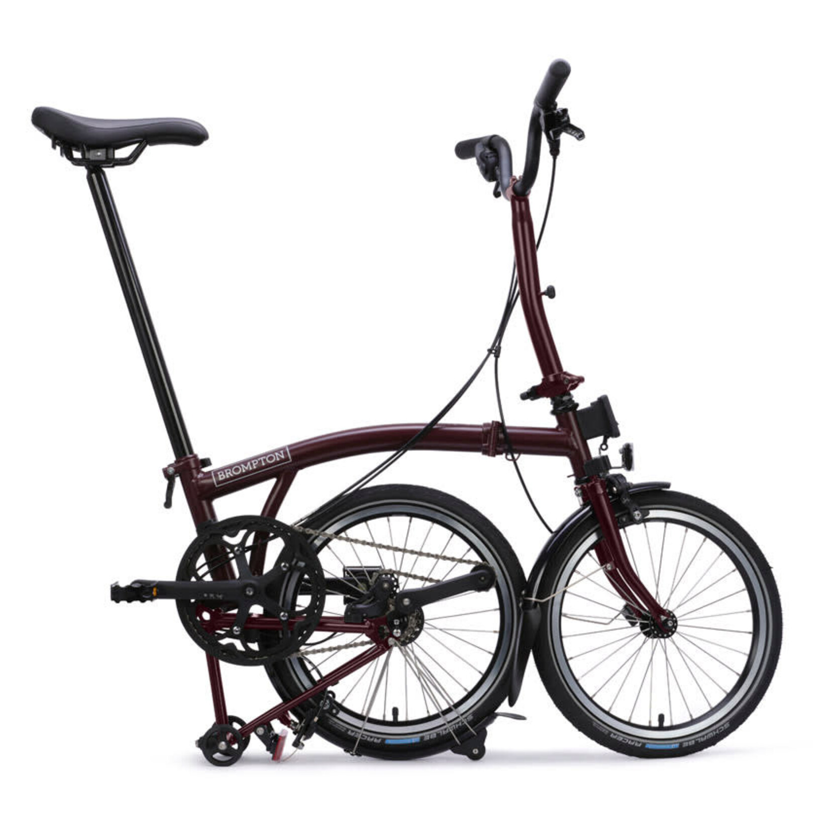 Brompton C Line 4 Speed Mid Folding Bike - Plum Red