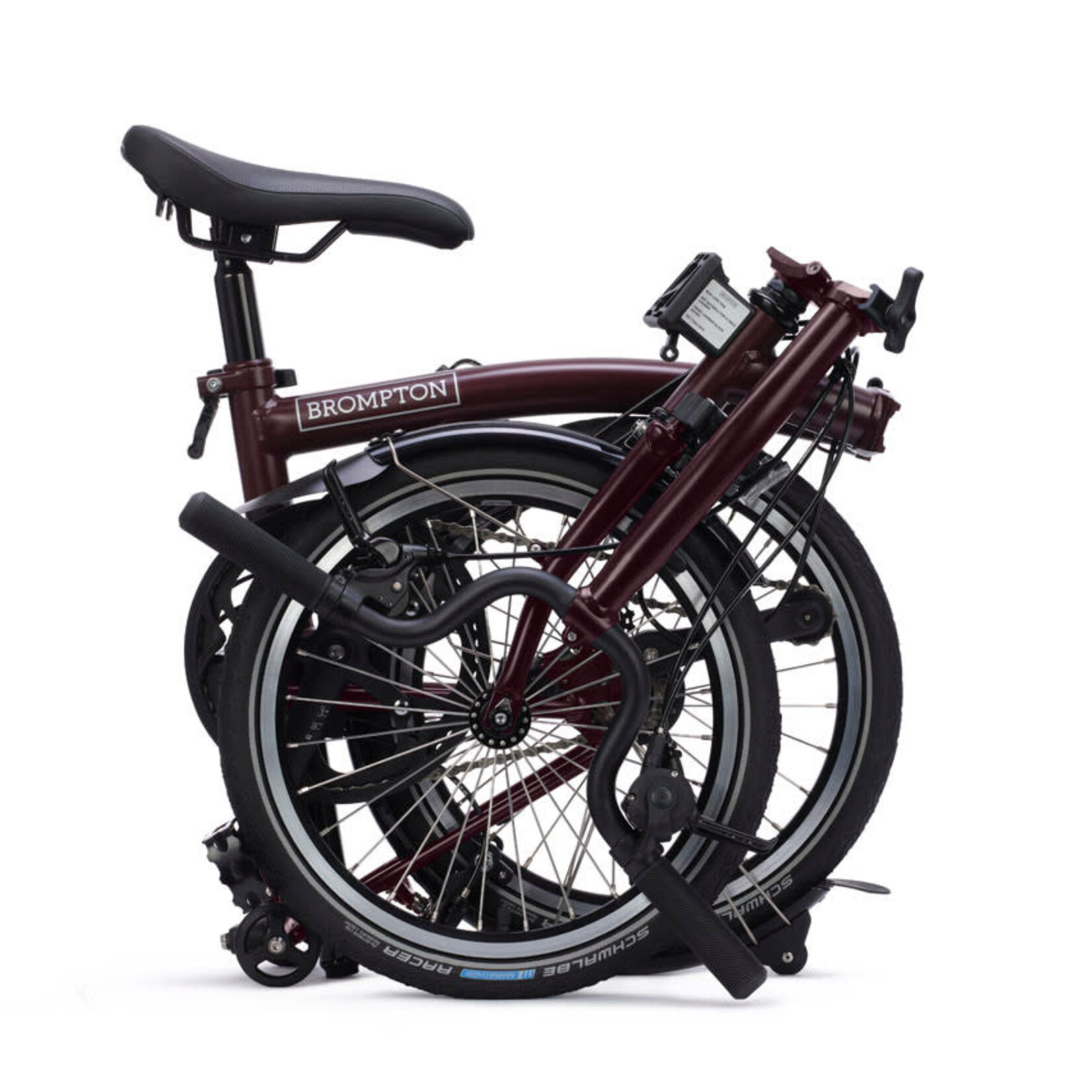 Brompton C Line 4 Speed Mid Folding Bike - Plum Red