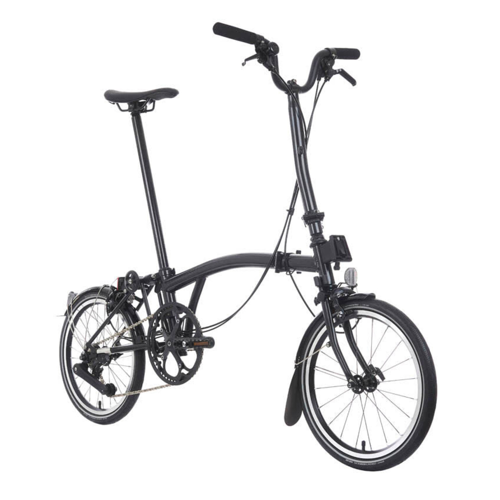 Brompton P Line 12 Speed High Folding Bike - Midnight Black Metallic