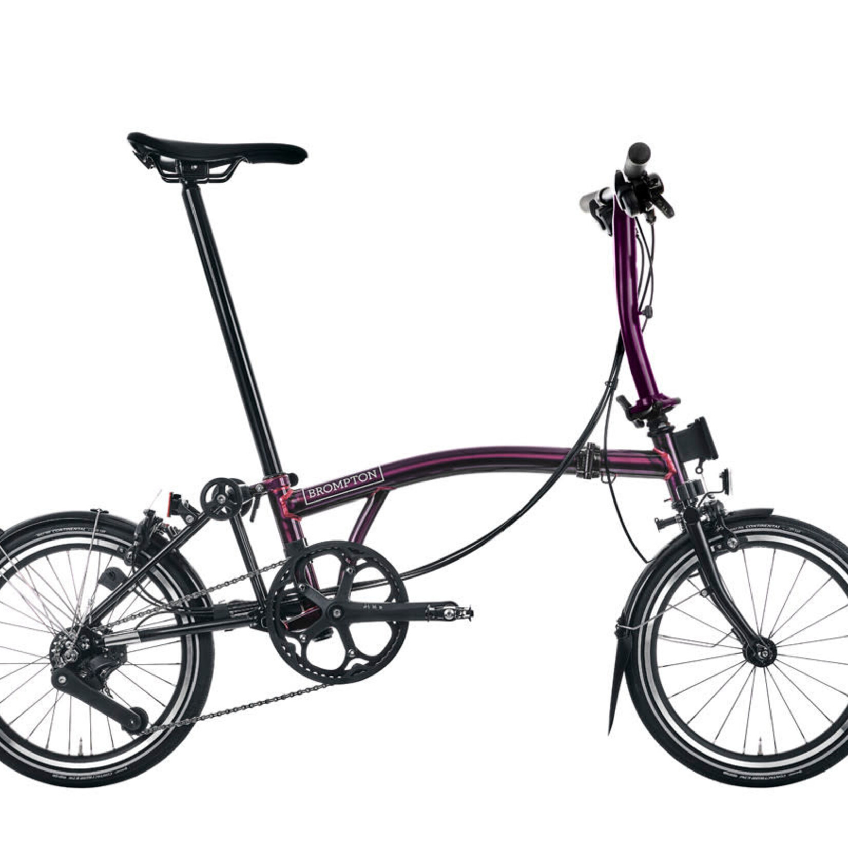 Brompton P Line 12 Speed Low Folding Bike - Amethyst Lacquer