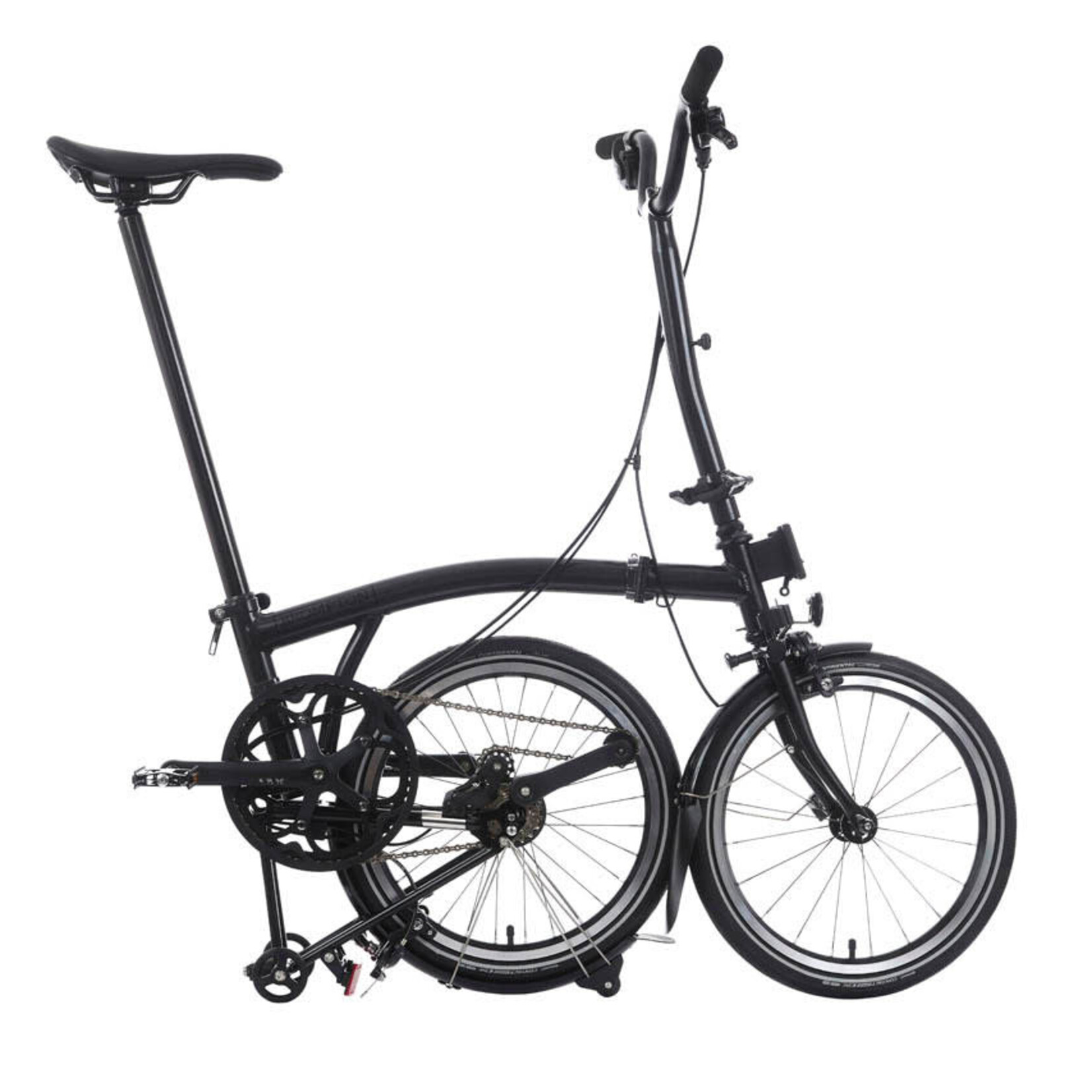 Brompton P Line 4 Speed High Folding Bike - Midnight Black Metallic