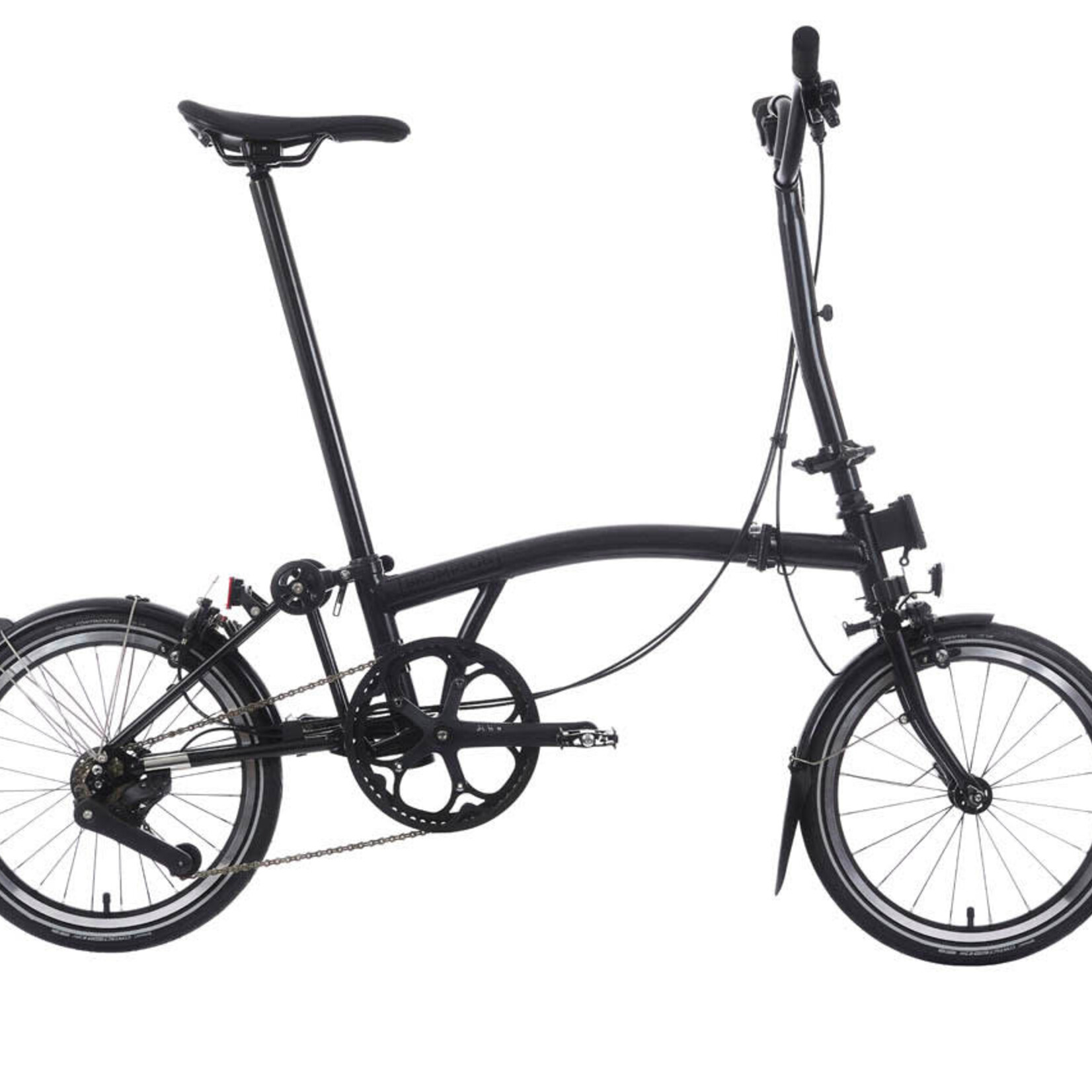 Brompton P Line 4 Speed High Folding Bike - Midnight Black Metallic