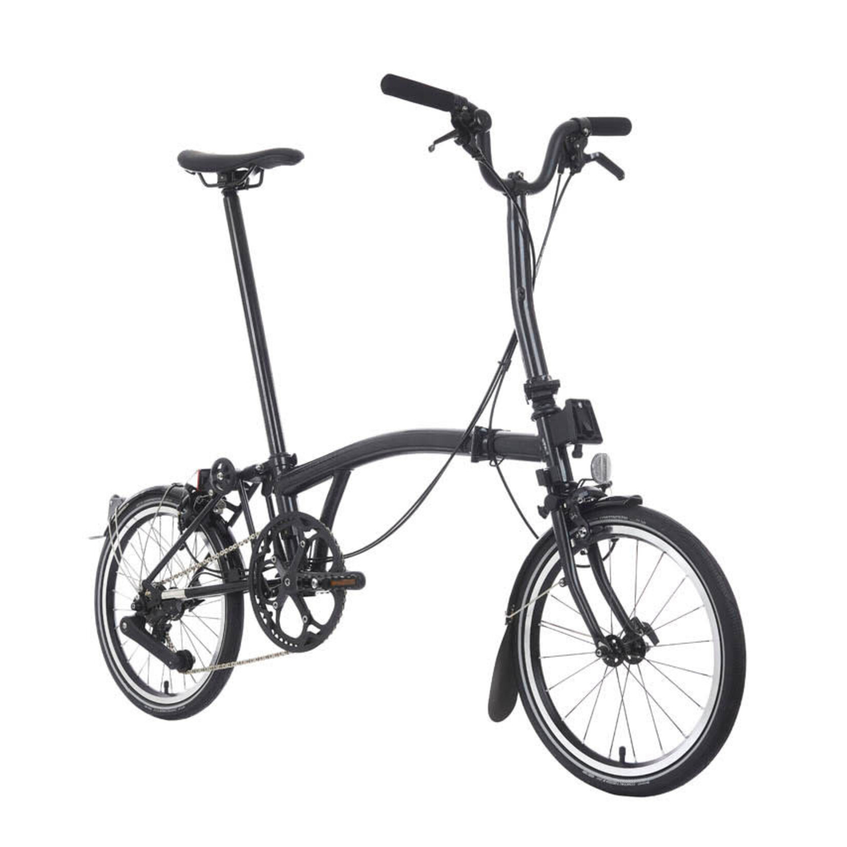 Brompton P Line 4 Speed Mid Folding Bike - Midnight Black Metallic