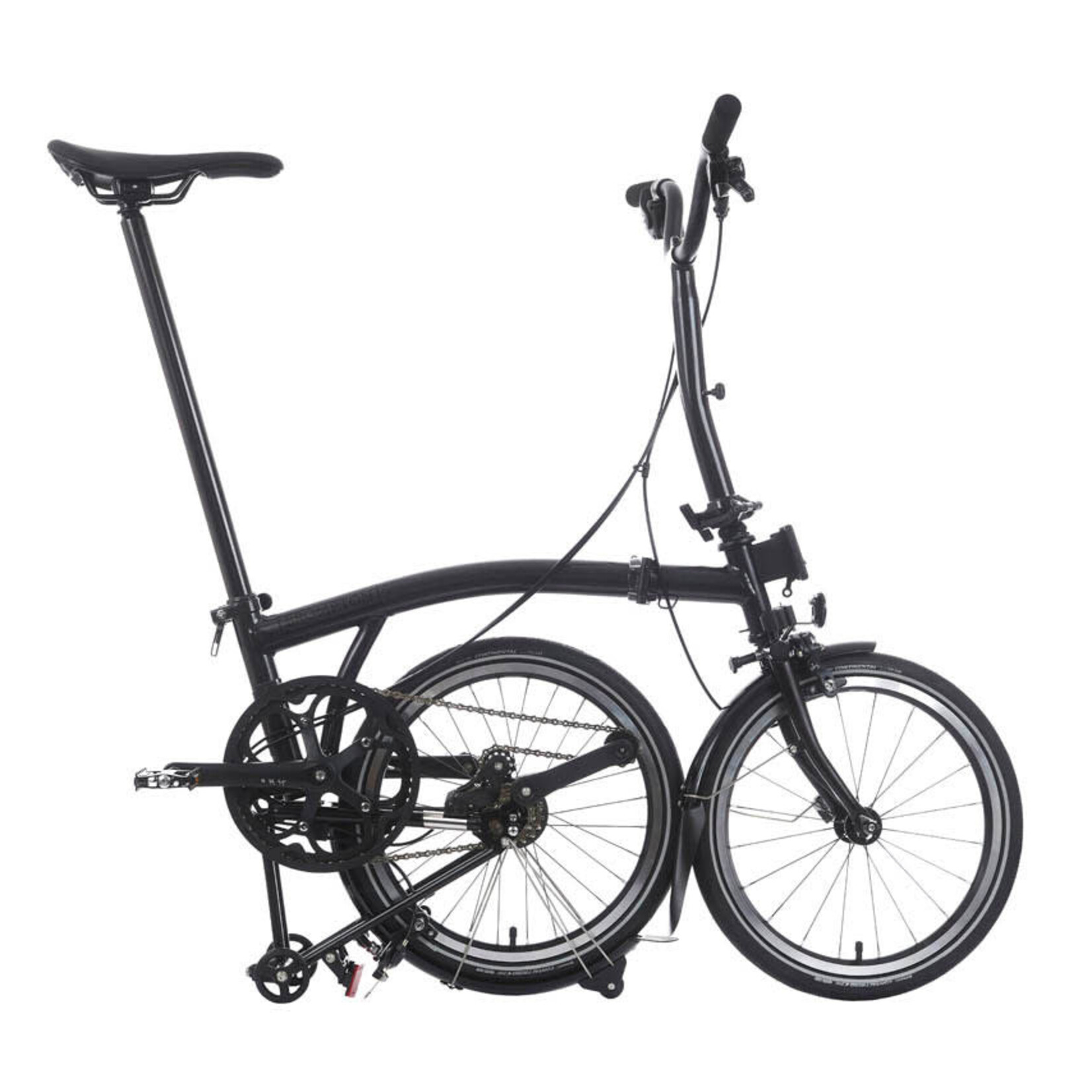 Brompton P Line 4 Speed Mid Folding Bike - Midnight Black Metallic