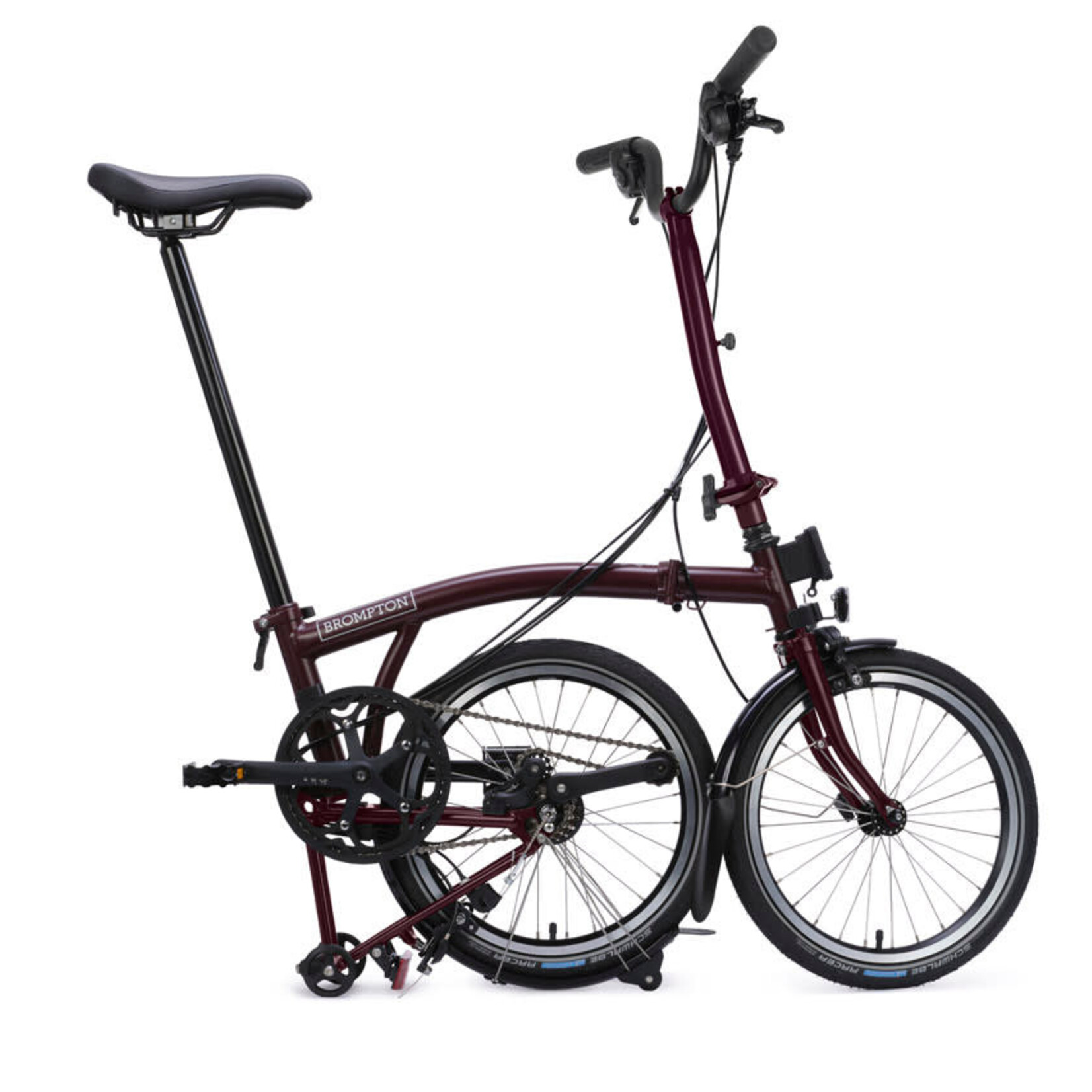 Brompton C Line 12 Speed, High Handlebars - Plum Red